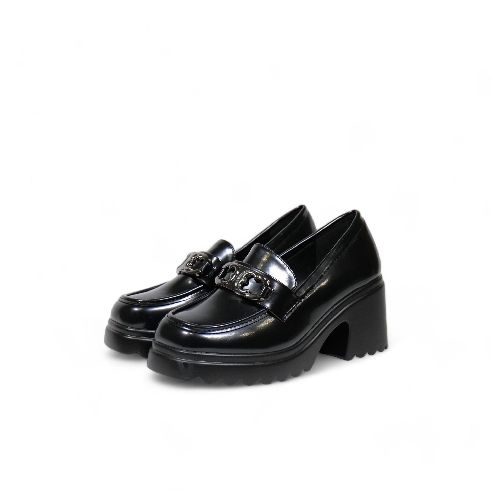 Mocasines con plataforma - imitación cuero