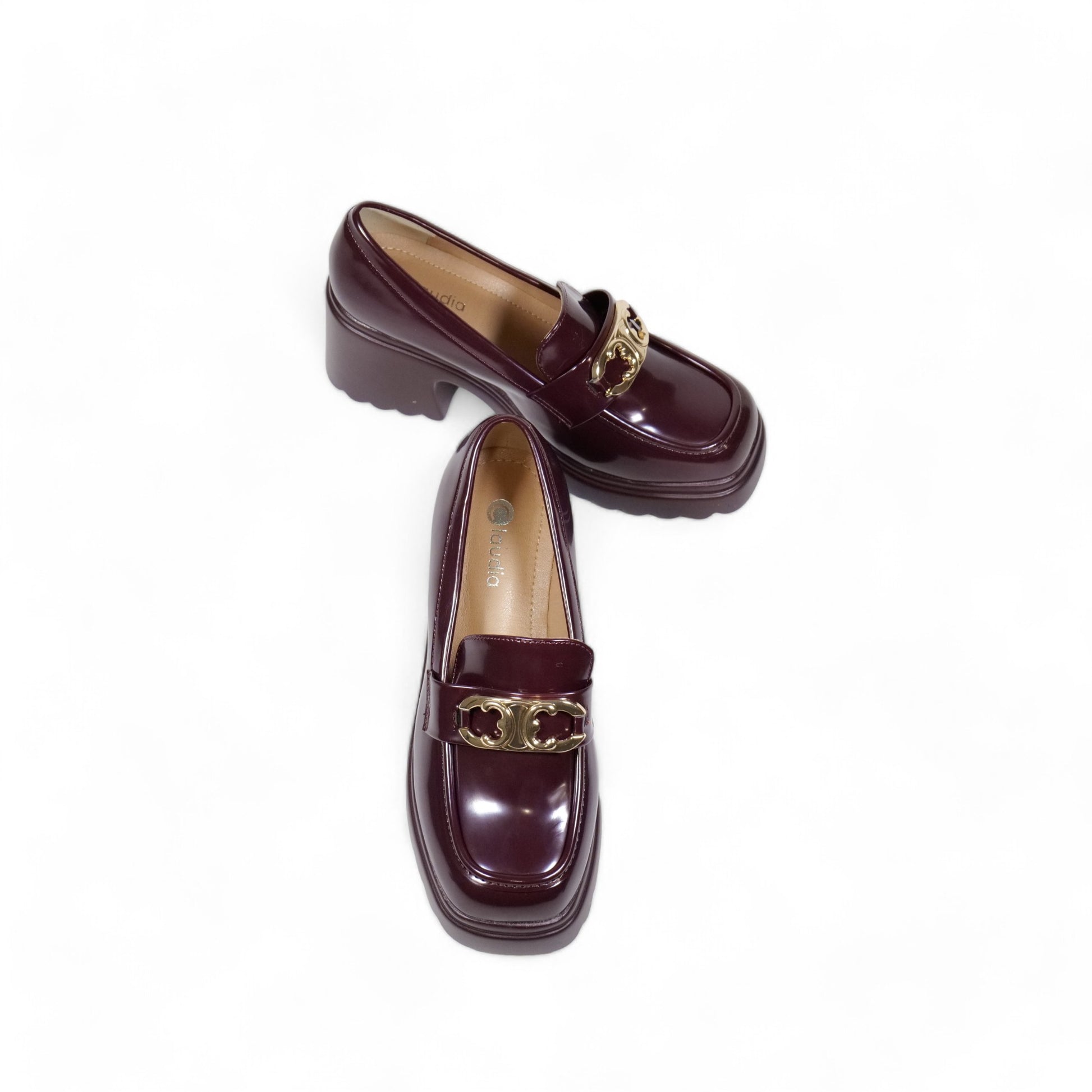 Mocasines con plataforma - imitación cuero