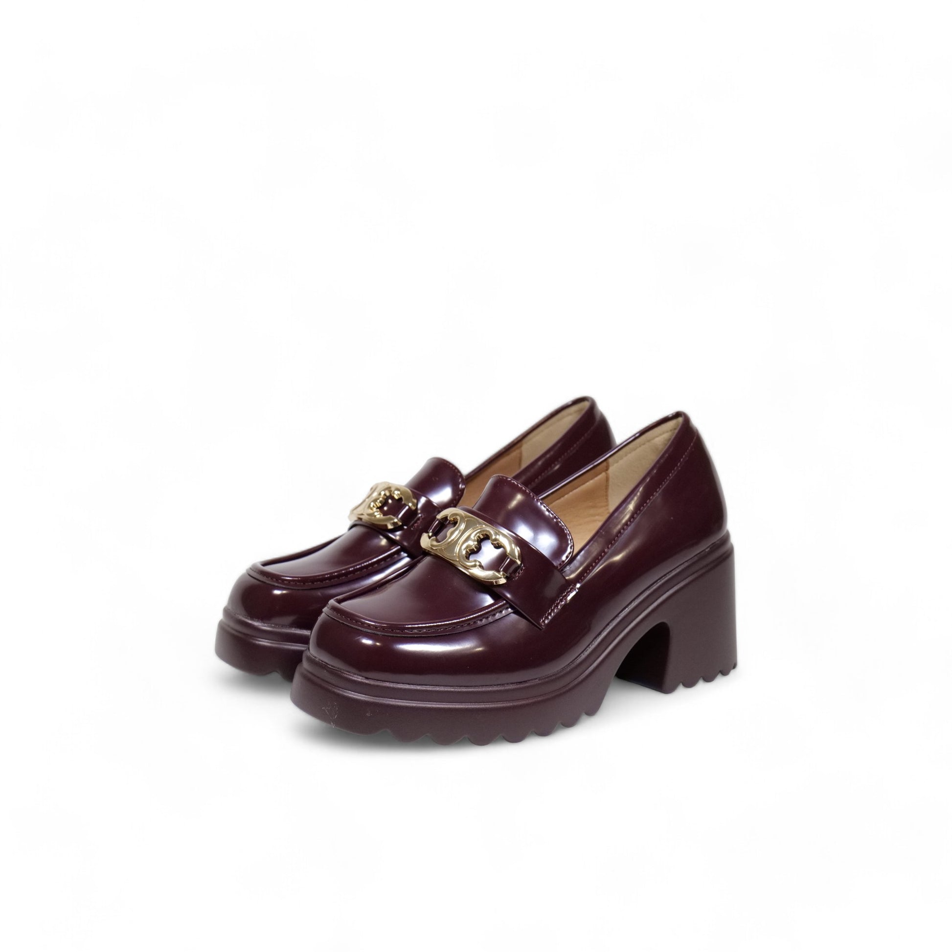 Mocasines con plataforma - imitación cuero
