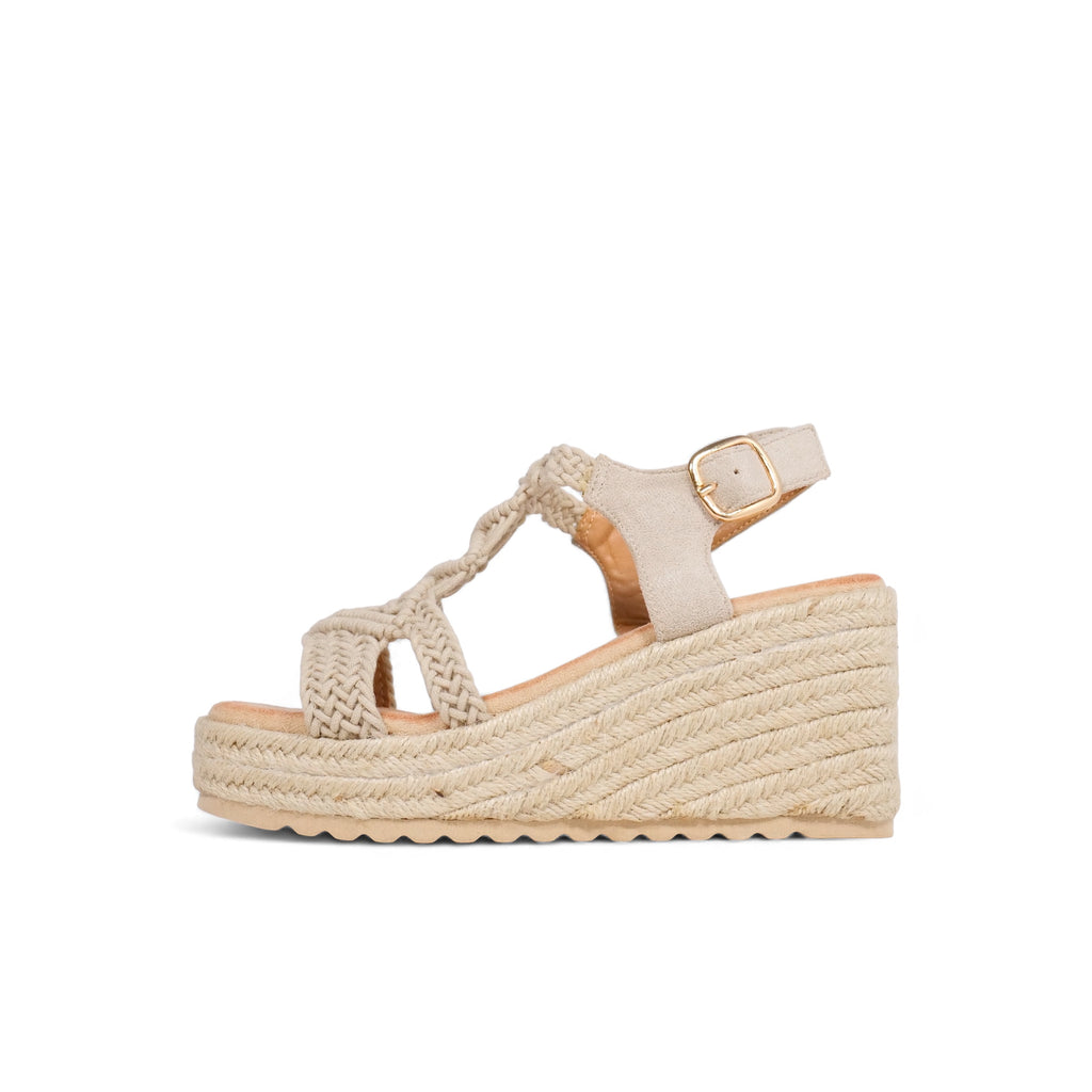 Sandalias de cuña tejido de punto
