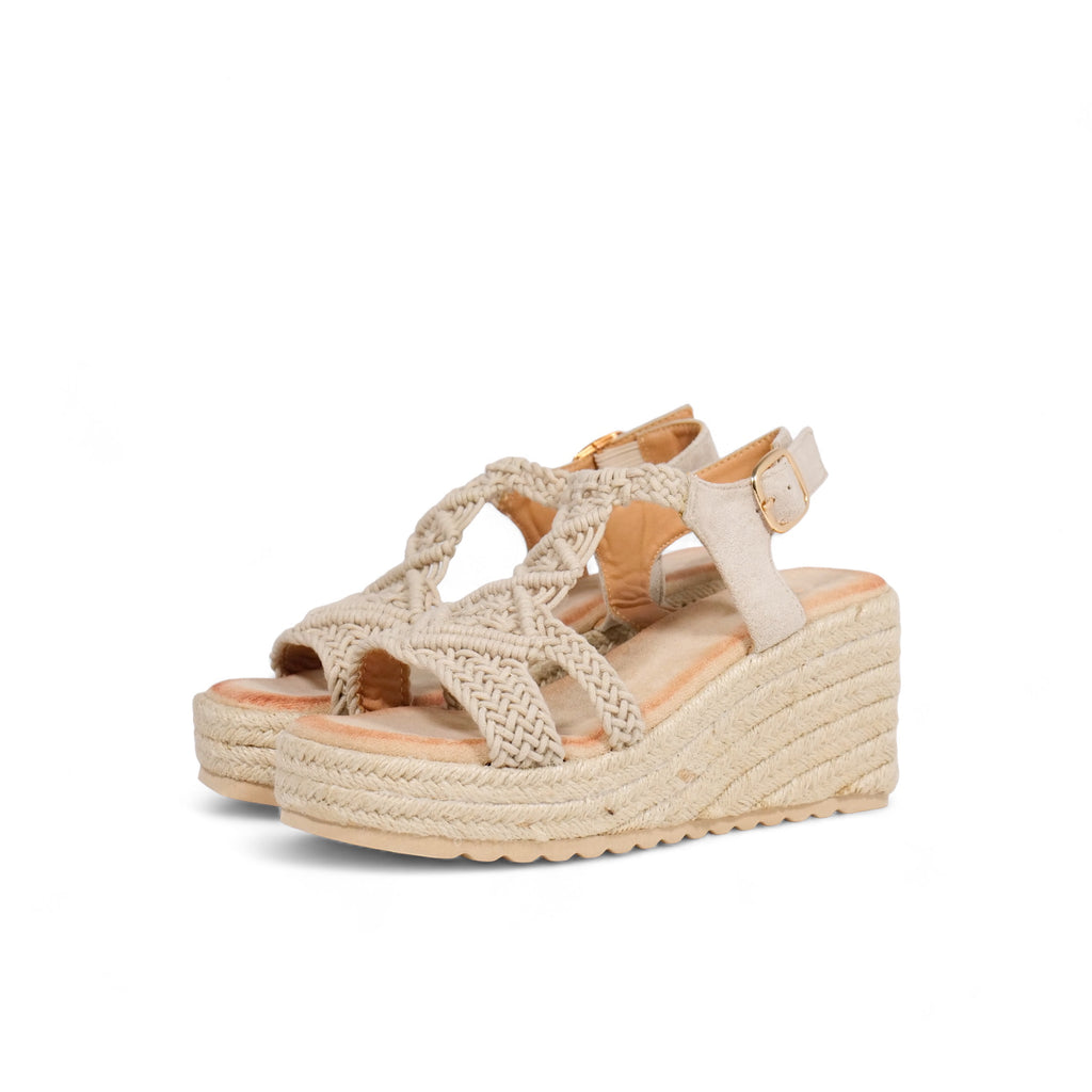 Sandalias de cuña tejido de punto