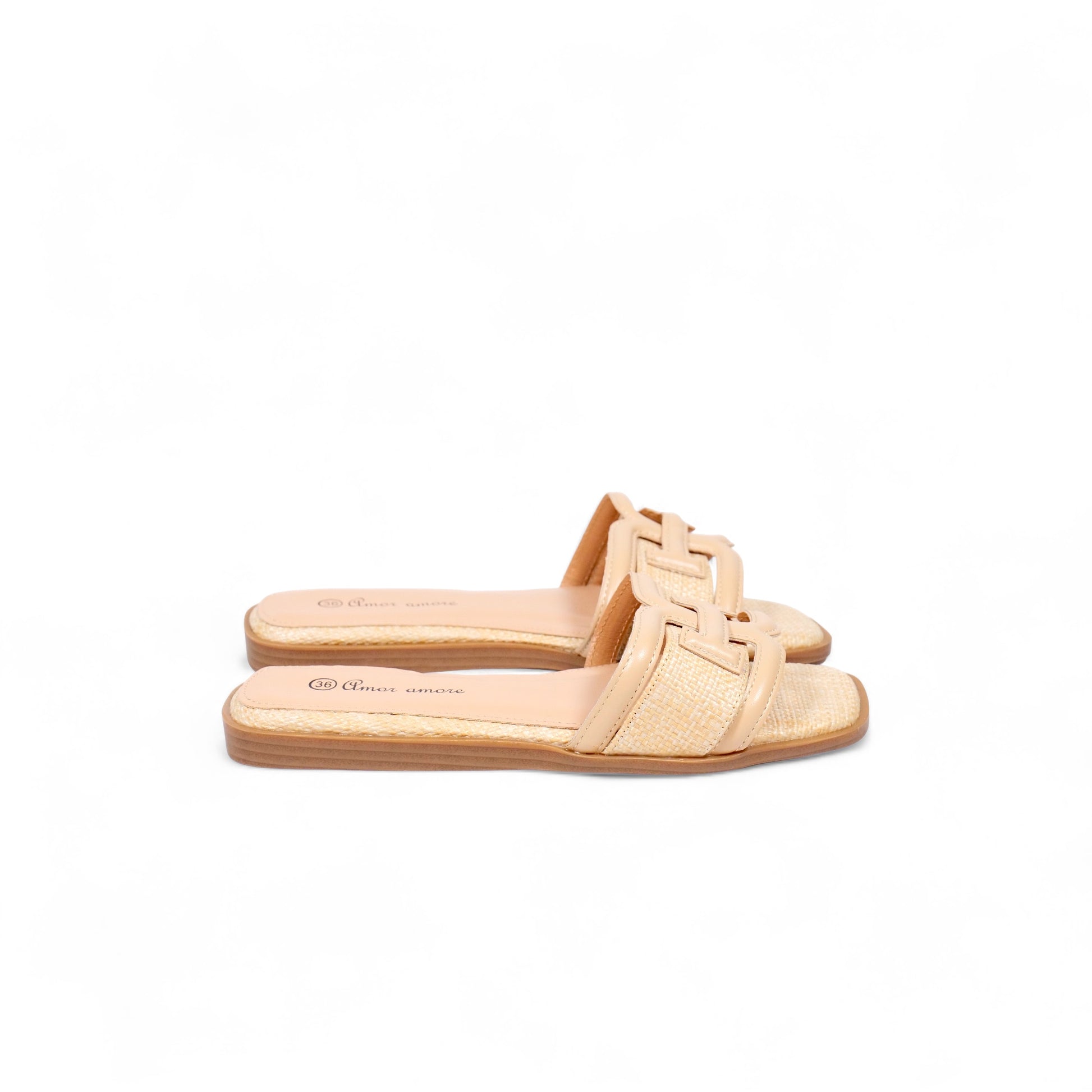 Sandalias planas diseño H calado