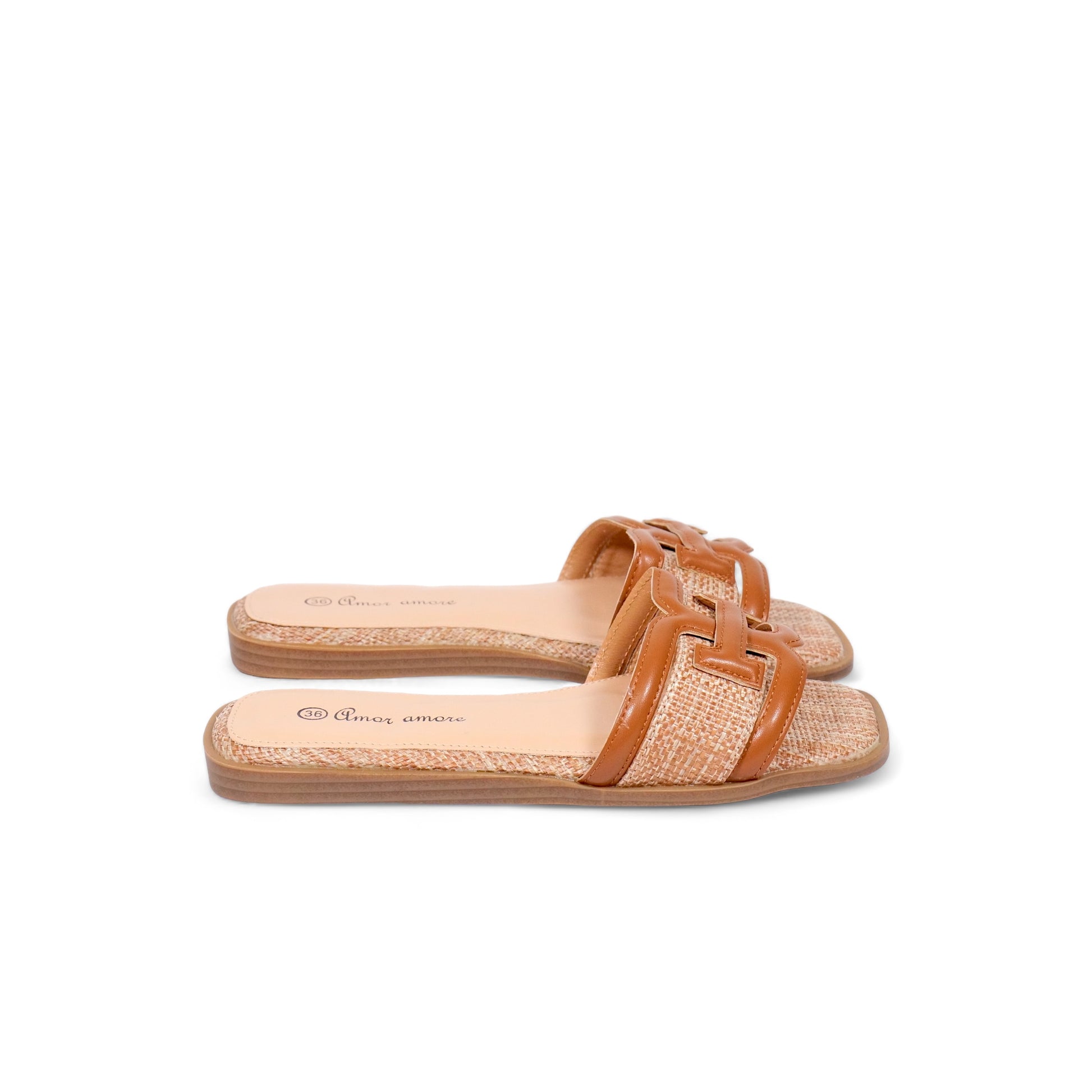 Sandalias planas diseño H calado
