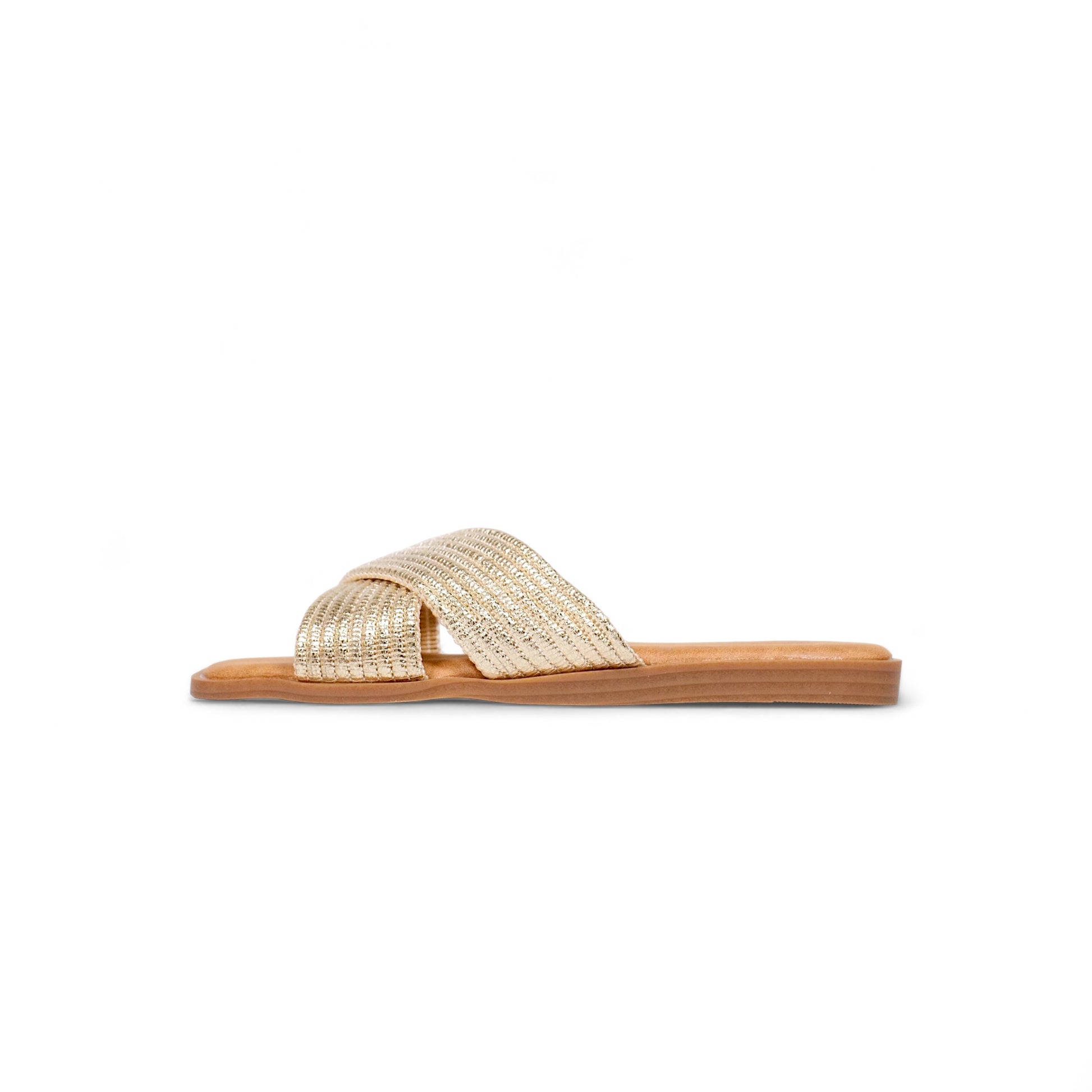 Sandalias de tira de brillo cruzada