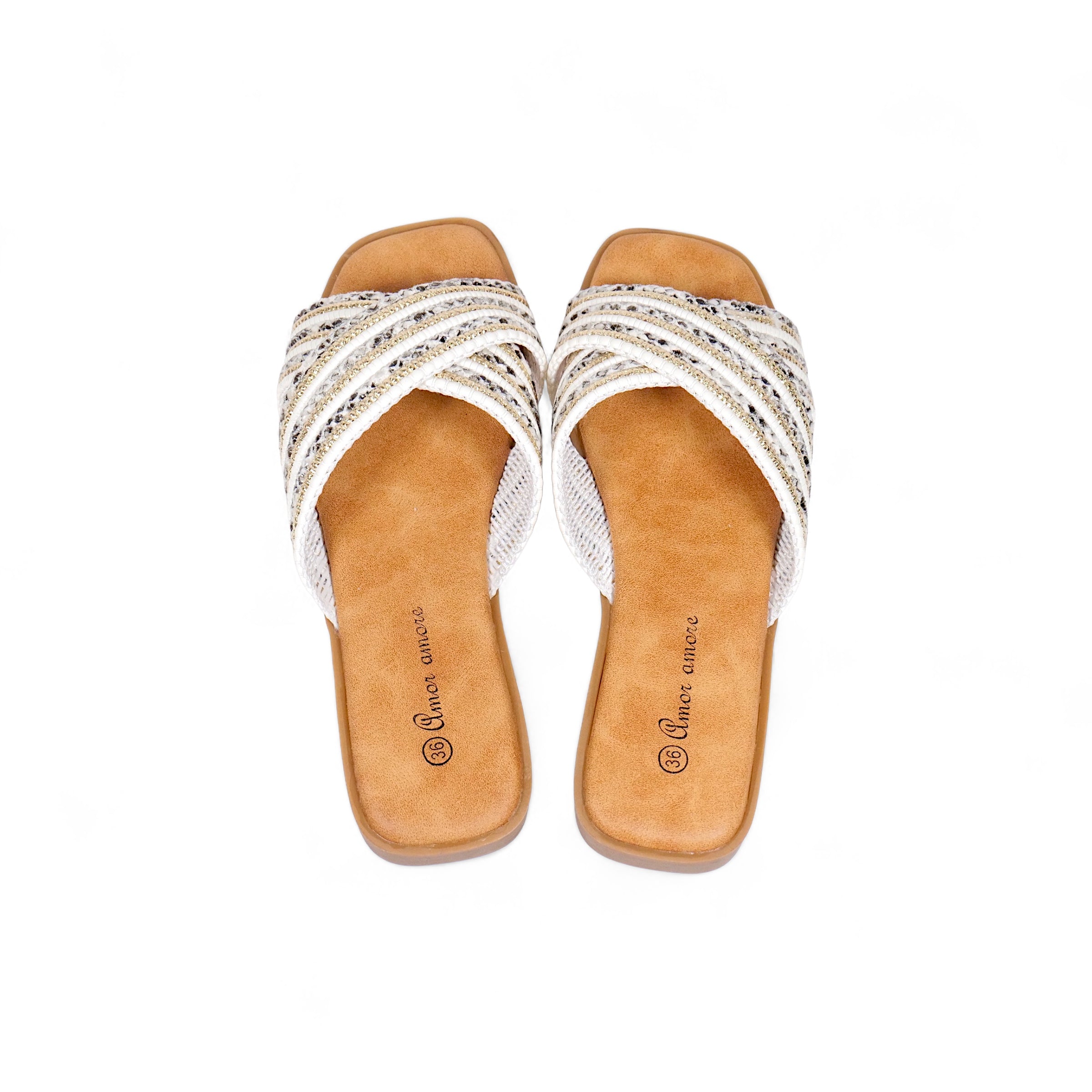 Sandalias de tira de brillo cruzada