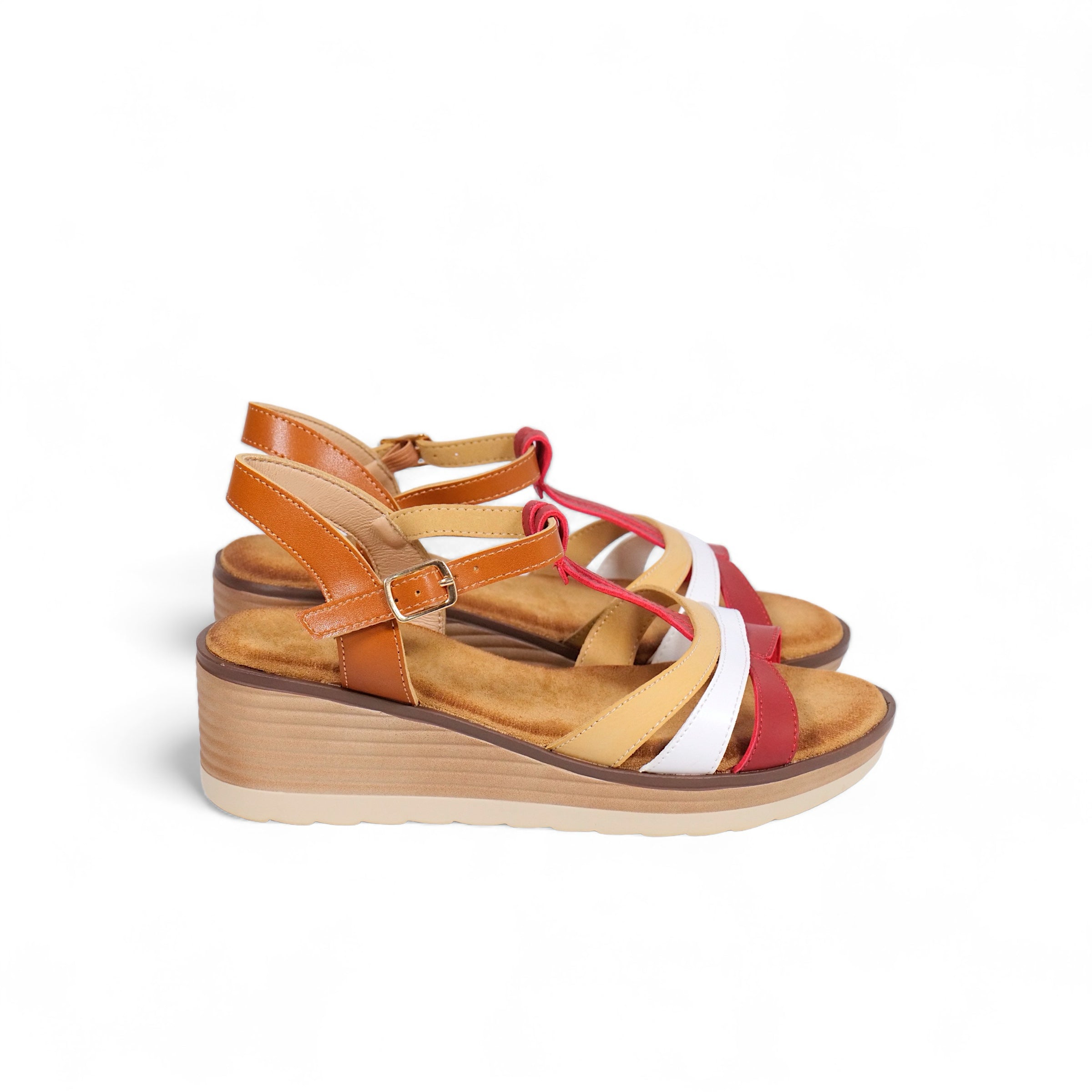 Sandalias de tiras en T colores mezclados