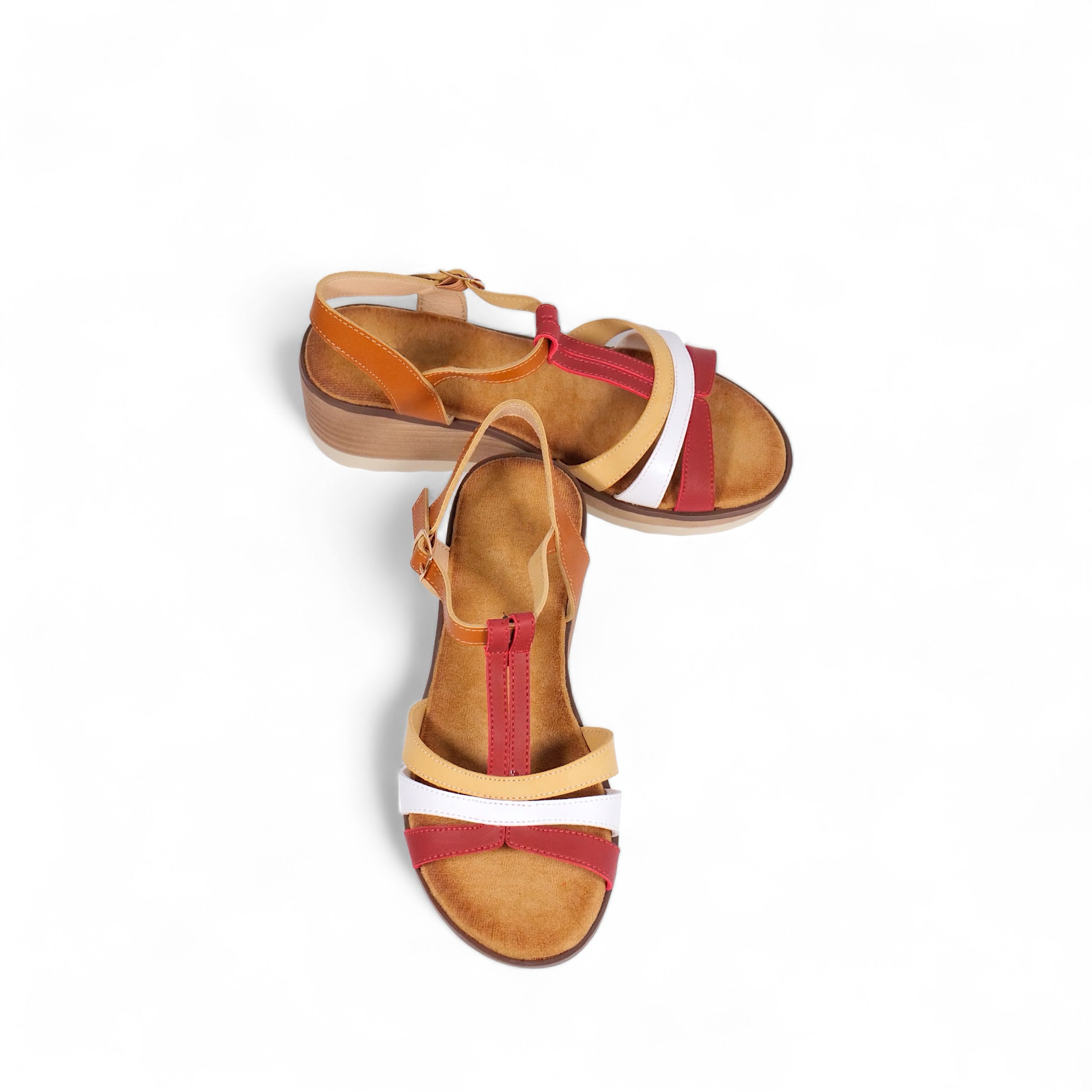 Sandalias de tiras en T colores mezclados