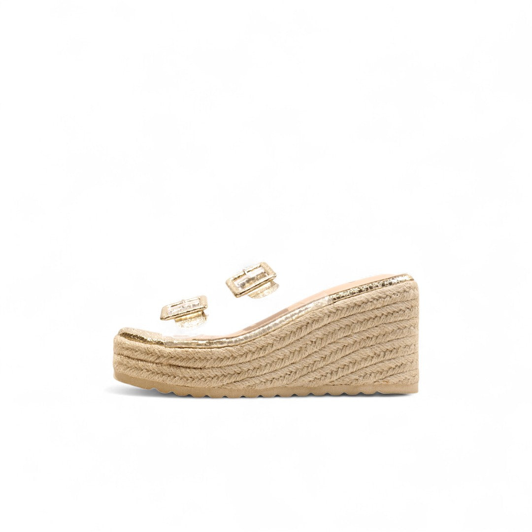 Sandalias de Plataforma Vinilo Transparente con hebilla