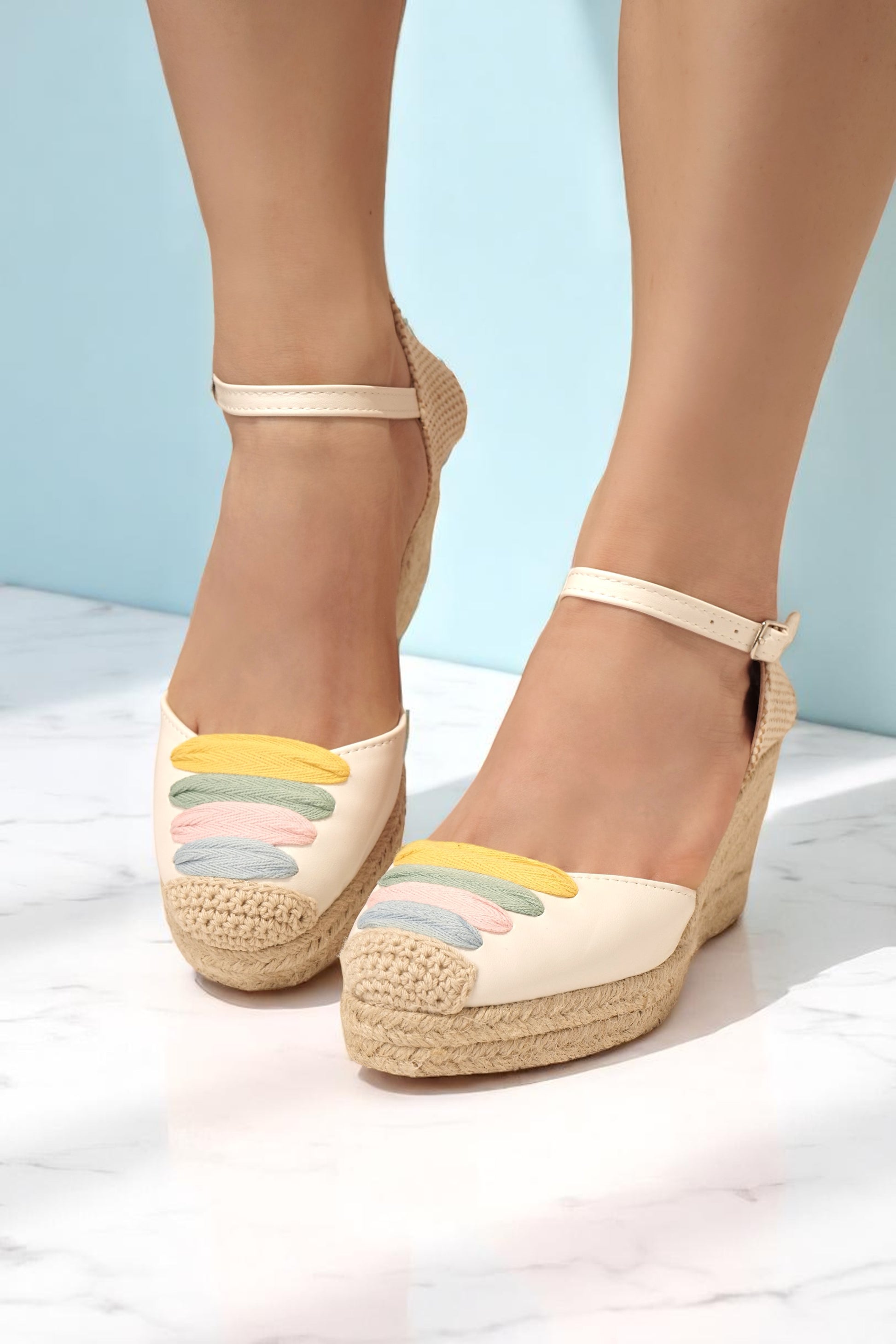 Alpargatas de Cuña con tiras Multicolor
