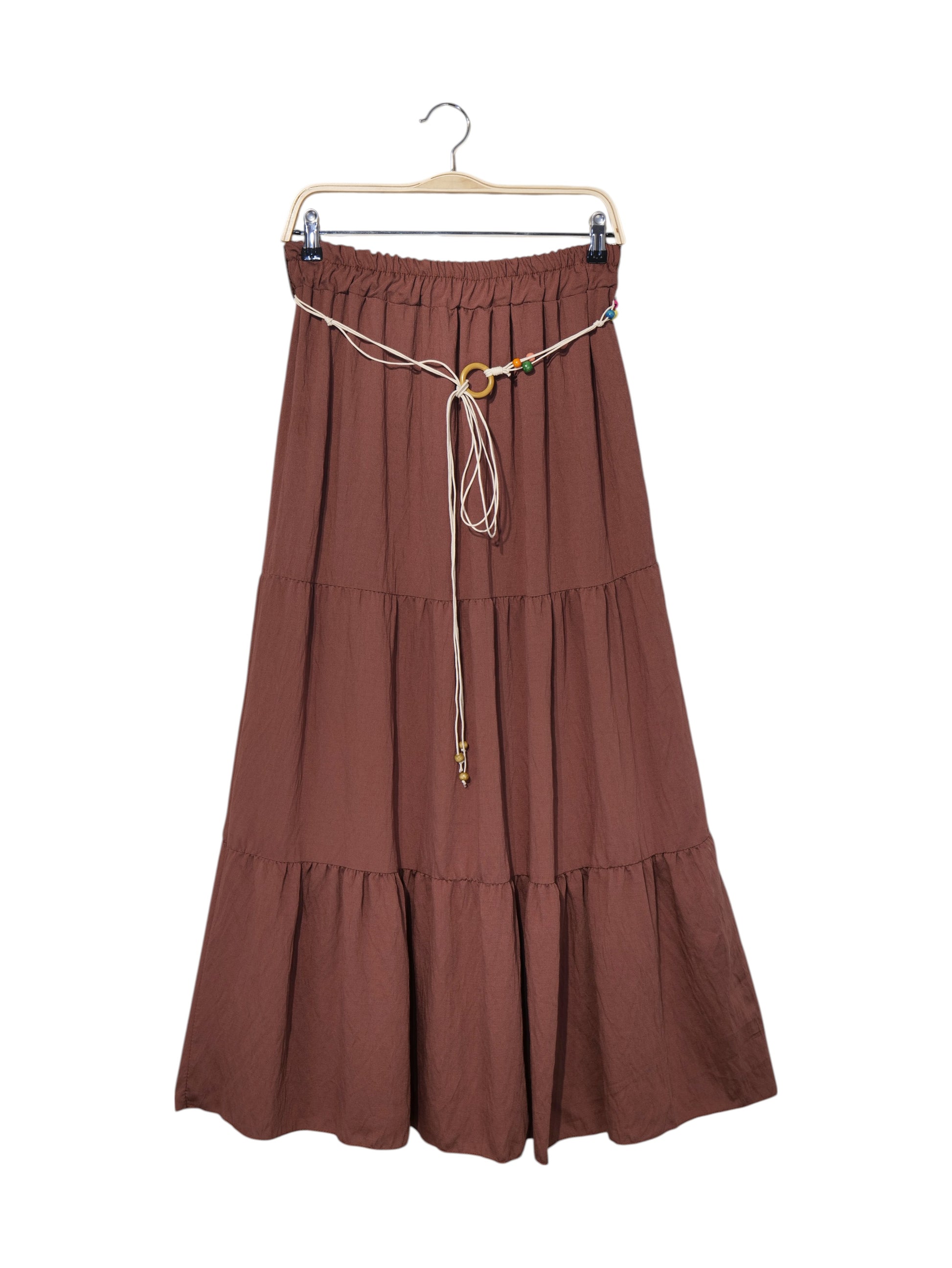 Falda Midi con Cinturón Bohemio