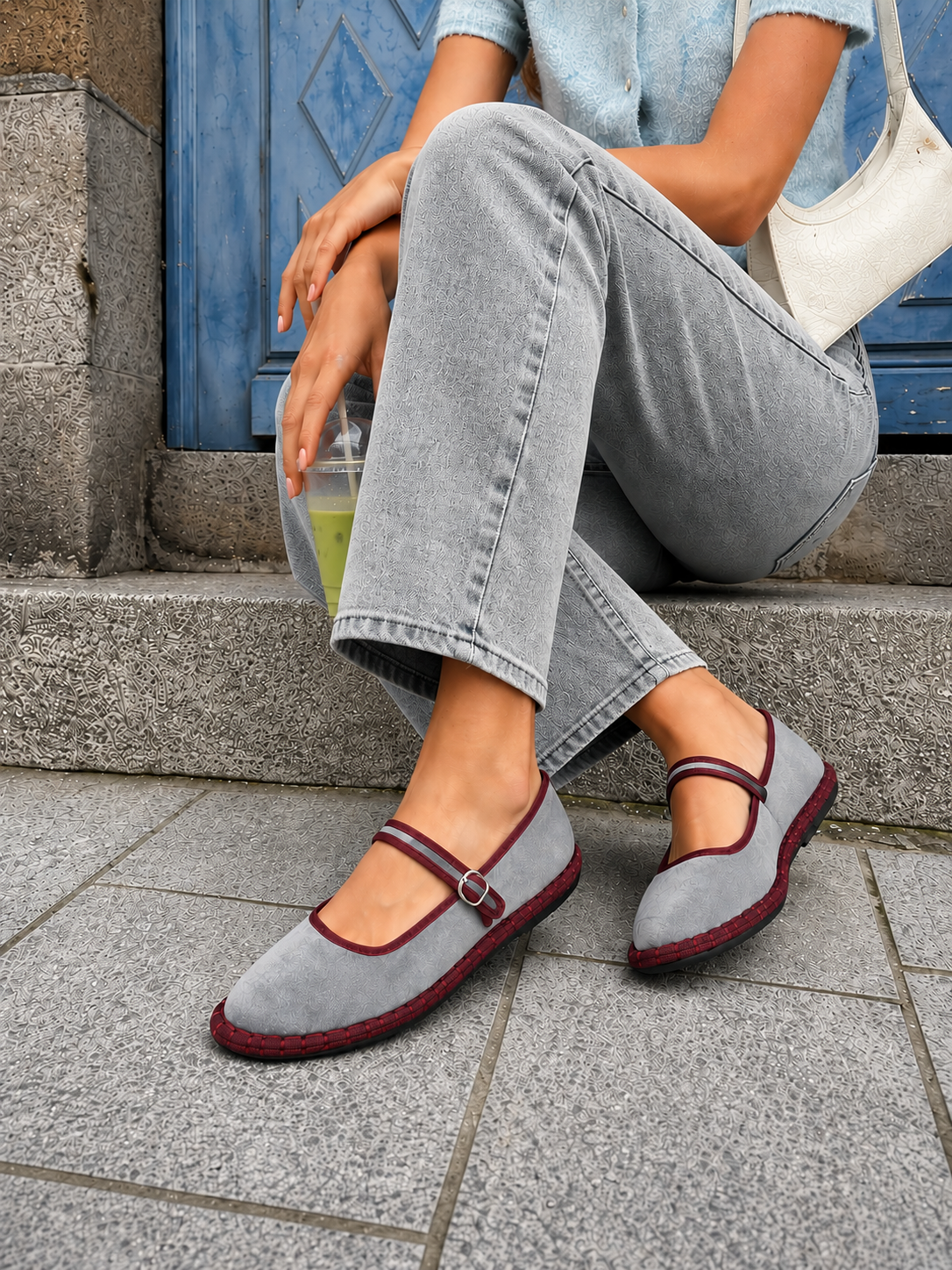 Merceditas terciopelo con hebilla ajustable para mujer, manoletinas bailarinas planas de terciopelo sintético, punta redonda, cómodas, plantilla acolchada, estilo elegante para diario, oficina, eventos y otoño invierno