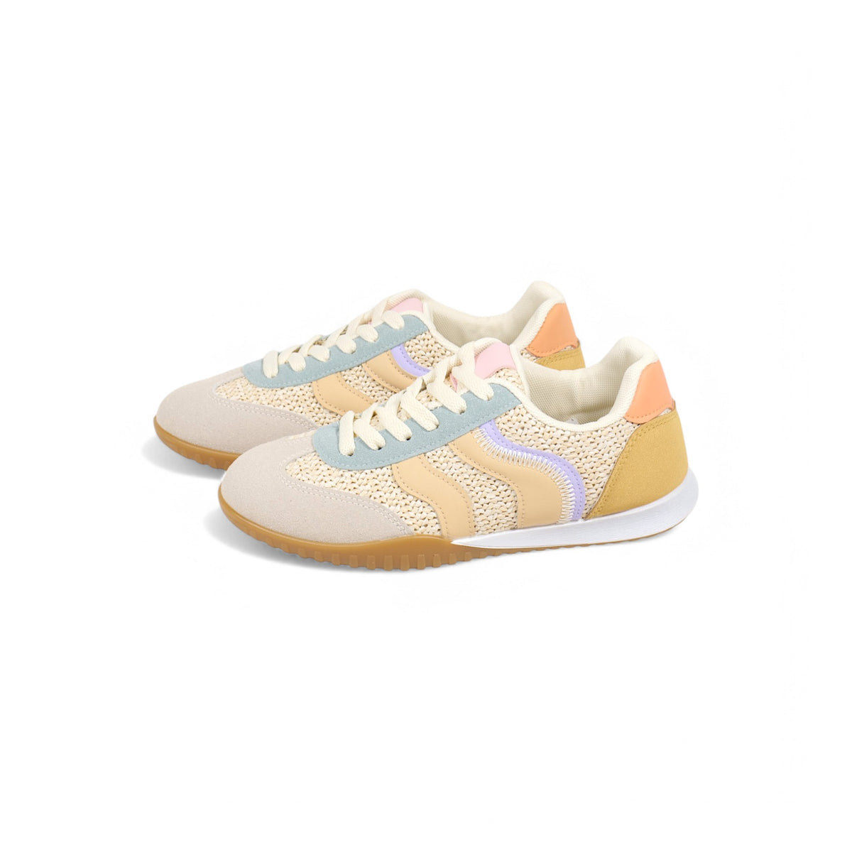 Zapatillas mujer con trazas de multicolor efecto de esparto