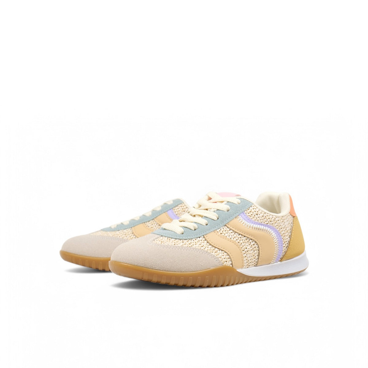 Zapatillas mujer con trazas de multicolor efecto de esparto