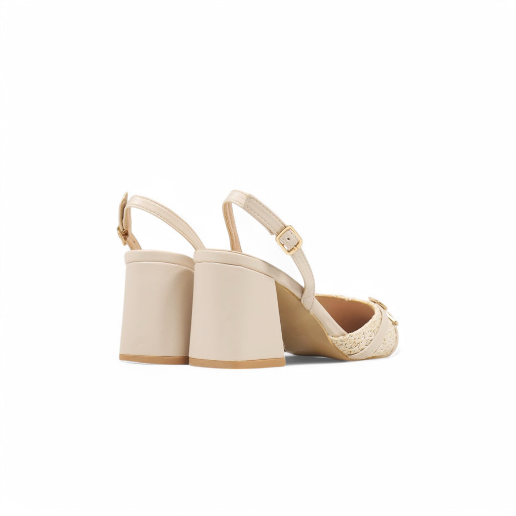 Sandalias de tacón efecto esparto