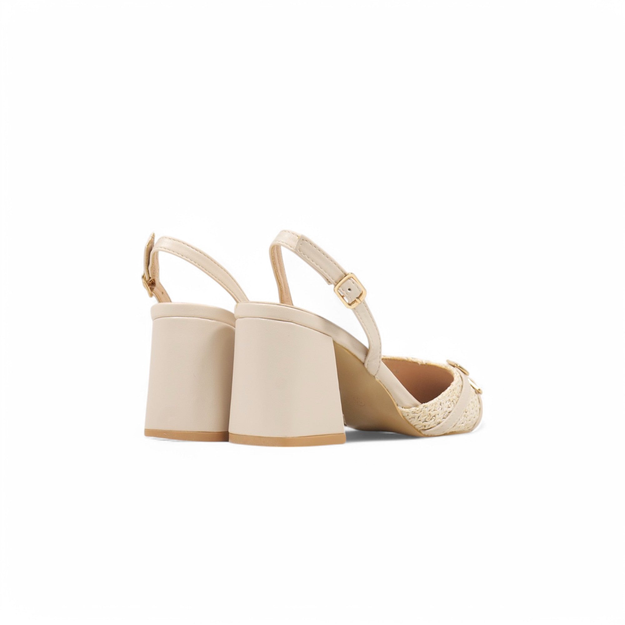 Sandalias de tacón efecto esparto