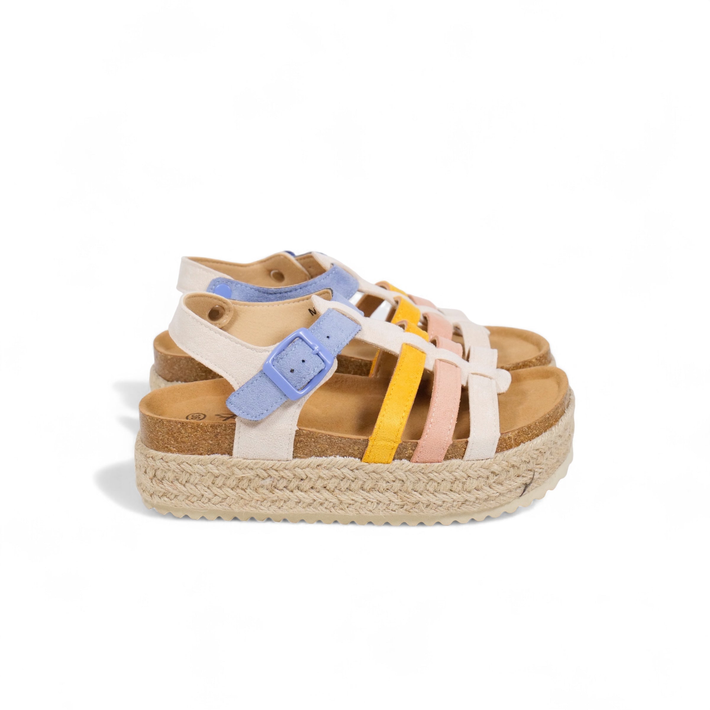 Sandalias de plataforma con tiras multicolor