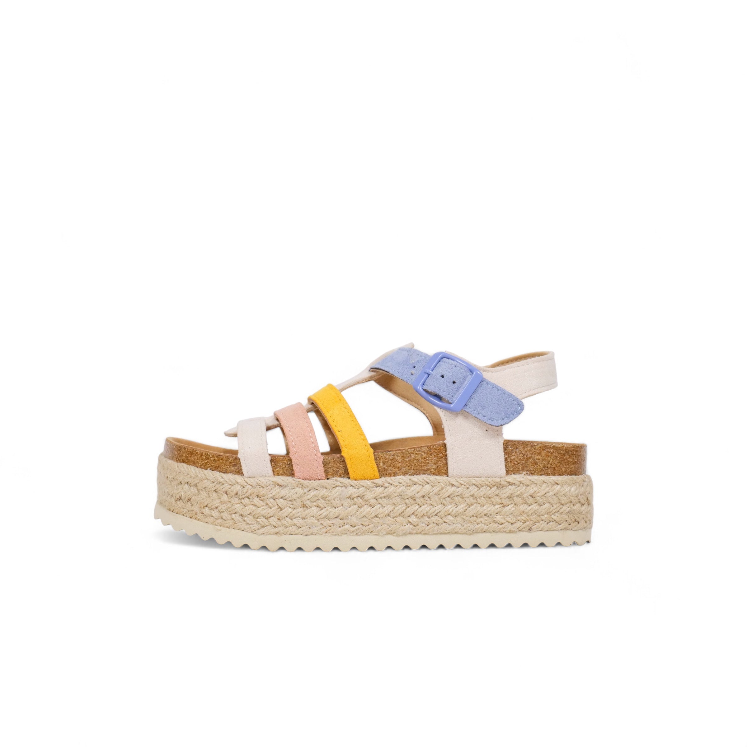 Sandalias de plataforma con tiras multicolor