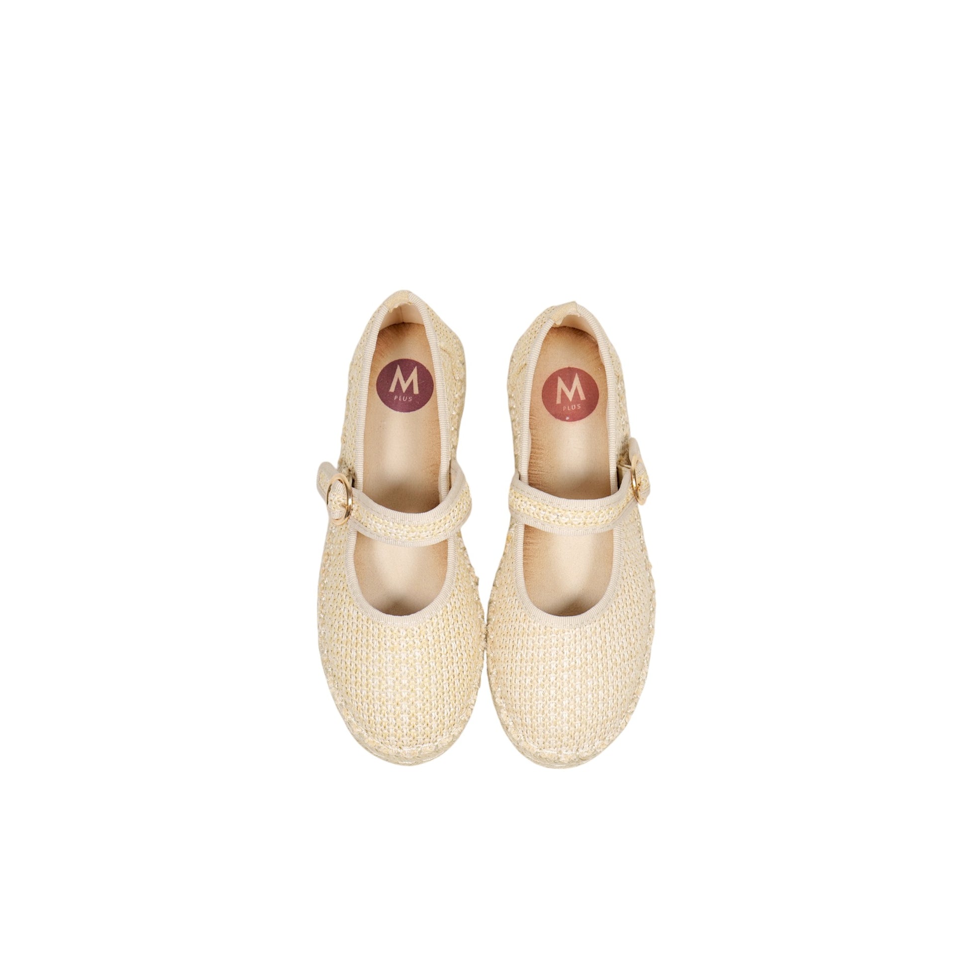 Alpargatas planas tipo merceditas para mujer con suela de yute, tira ajustable con hebilla y diseño clásico, ideales para verano y entretiempo, disponibles en beige liso, beige tejido y negro