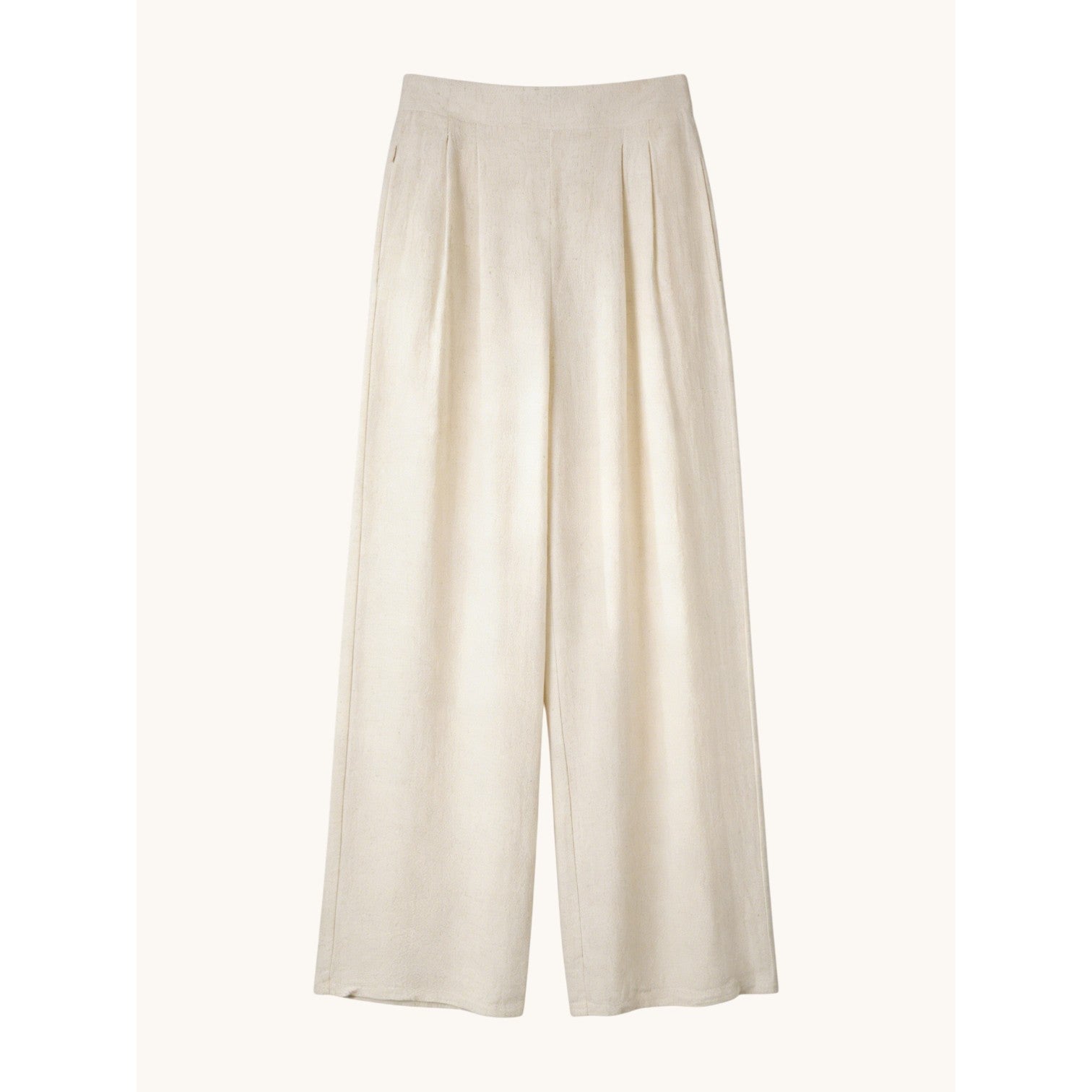 Pantalón Lino Beige Mujer - palazzo mujer lino beige tiro alto corte recto ancho elegante, pantalón fluido casual chic minimalista, trousers verano holgado cómodo outfit classy old money tendencia moda femenina