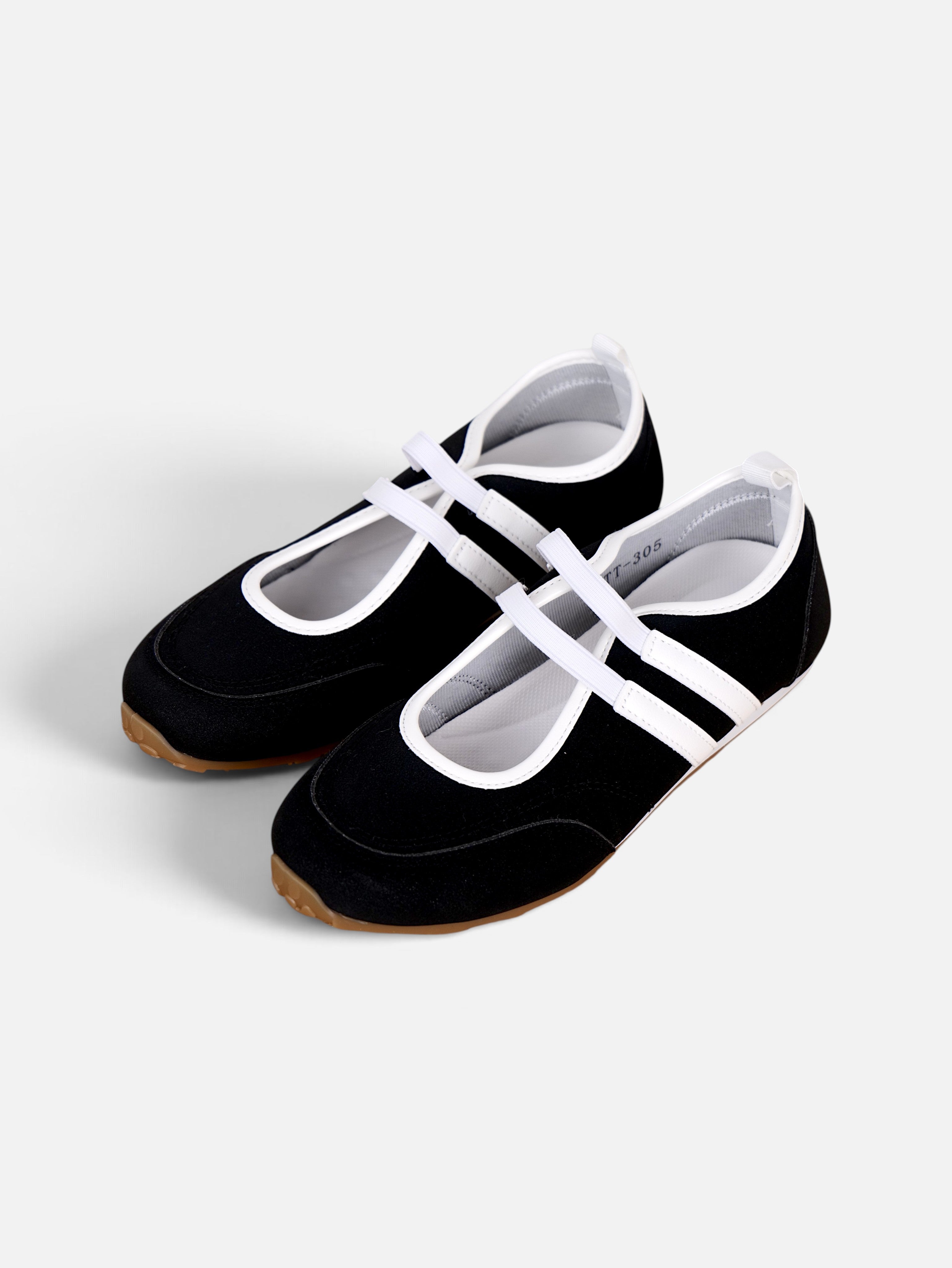 Zapatillas Mujer con Doble Tira Elástica y Suela Antideslizante, Planos Casual Urbanos en Cuero Sintético y Gamuza Sintética, Estilo Bailarina Moderno Cómodo para Diario