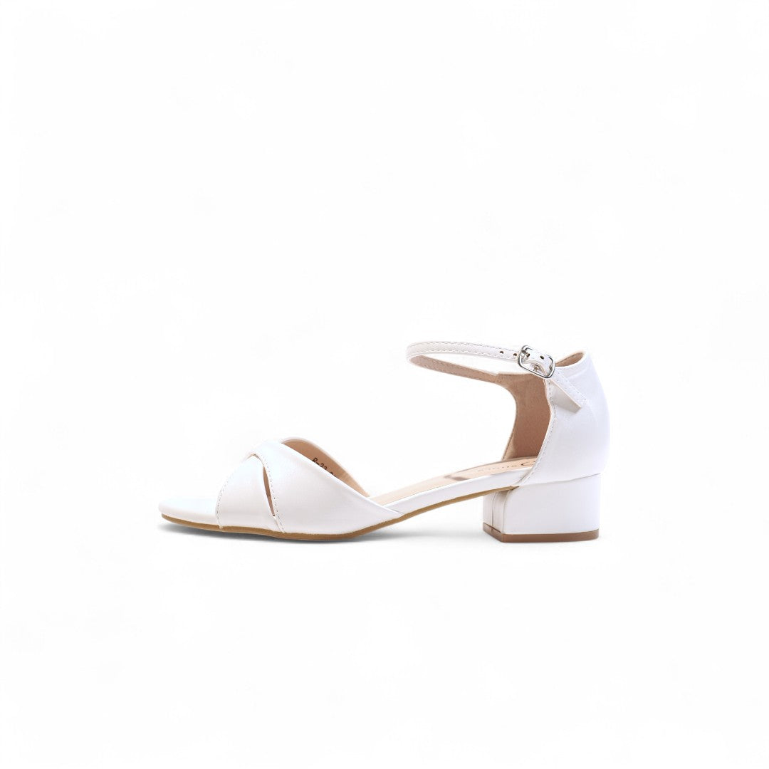 Sandalias de Tacón Bajo con Tiras Cruzadas y Pulsera Ajustable