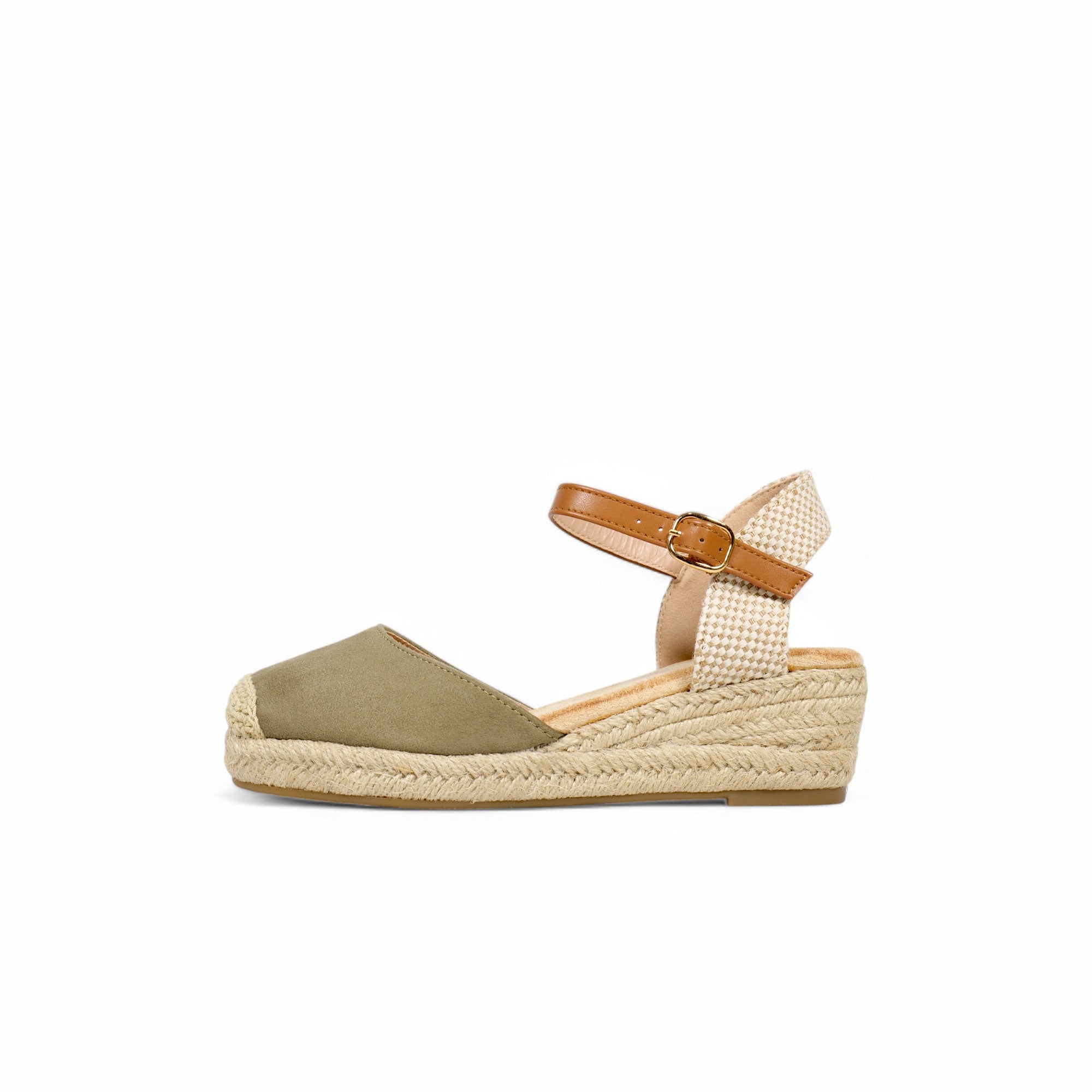 Alpargatas de cuña baja para mujer con puntera cerrada estilo espadrille, sandalias con plataforma de yute trenzado, pulsera al tobillo con hebilla ajustable, zapatos casuales de verano en colores negro, blanco, beige y verde