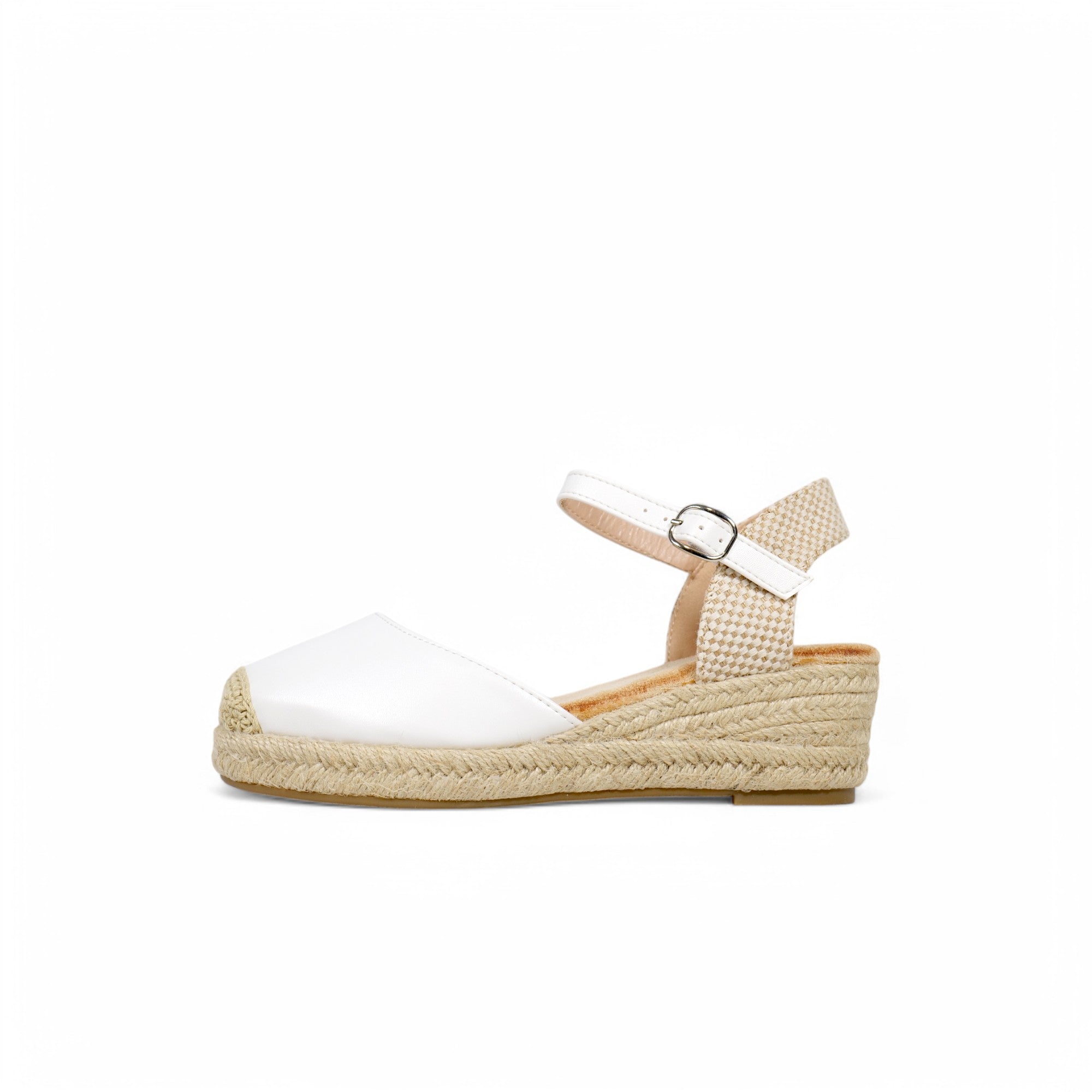 Alpargatas de cuña baja para mujer con puntera cerrada estilo espadrille, sandalias con plataforma de yute trenzado, pulsera al tobillo con hebilla ajustable, zapatos casuales de verano en colores negro, blanco, beige y verde