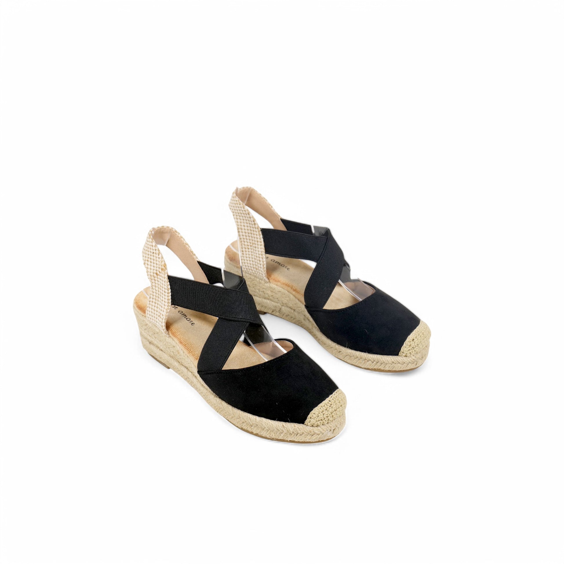 Cuñas de forma de ballet con tiras de goma