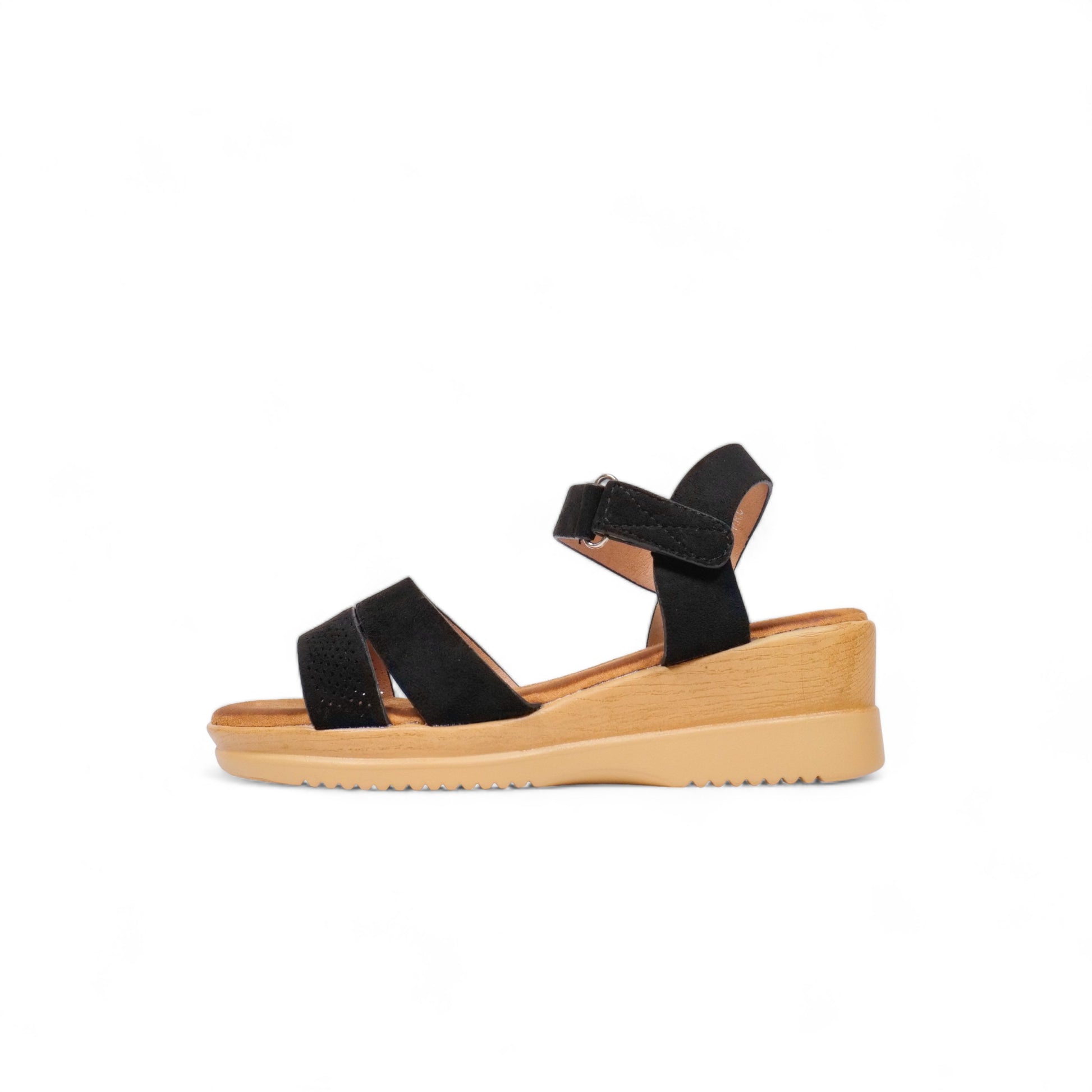 Sandalias cómodas en gamuza sintética cierre ajustable con velcro