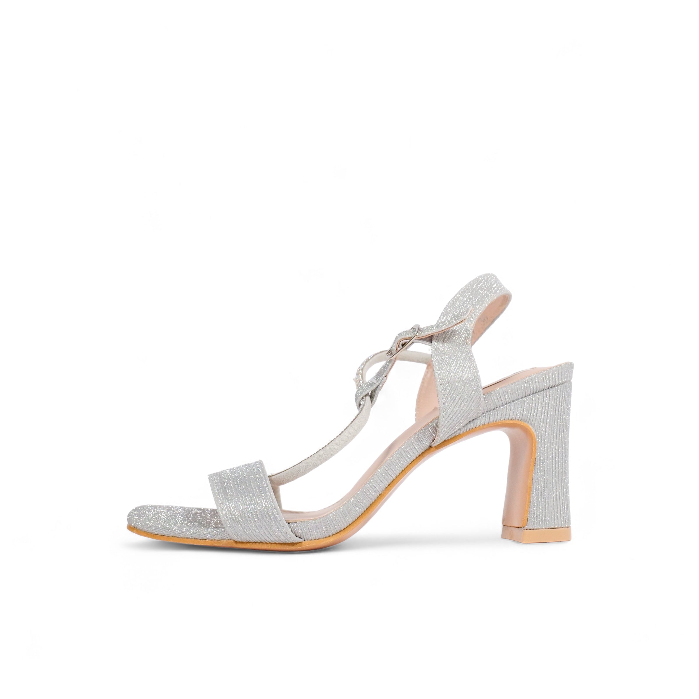Sandalias de tacón con brillos finos