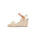 Sandalias de cuña con tira de brillo
