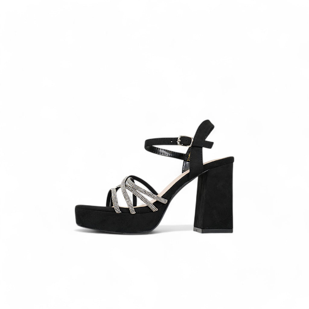 Tacones de Fiesta con Plataforma y Tiras Brillantes