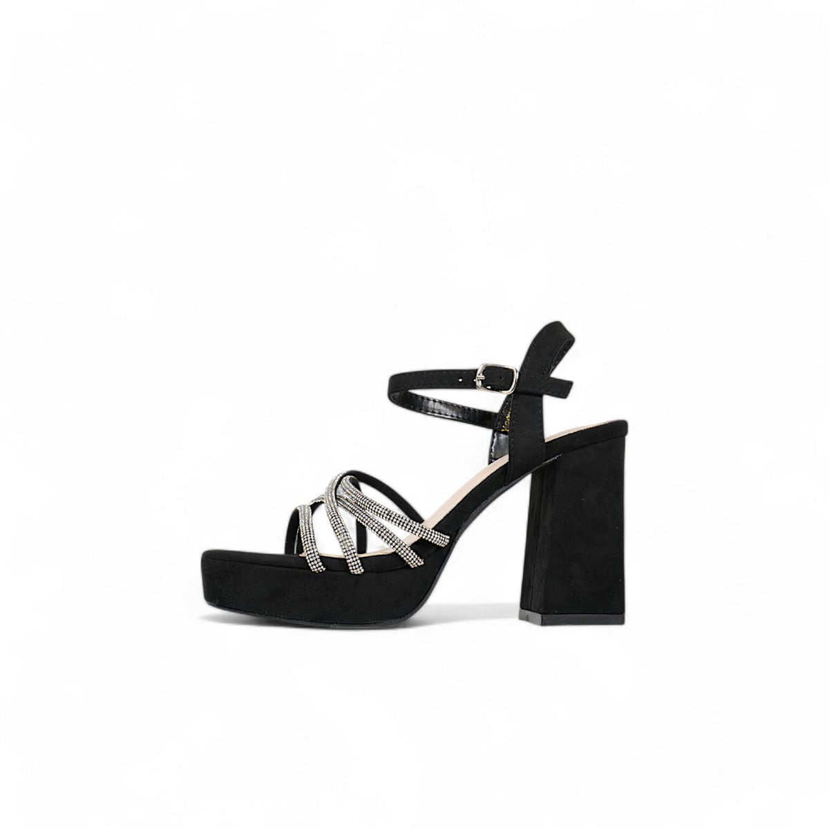 Tacones de Fiesta con Plataforma y Tiras Brillantes