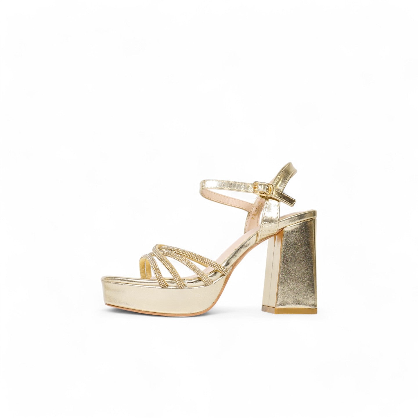 Tacones de Fiesta con Plataforma y Tiras Brillantes