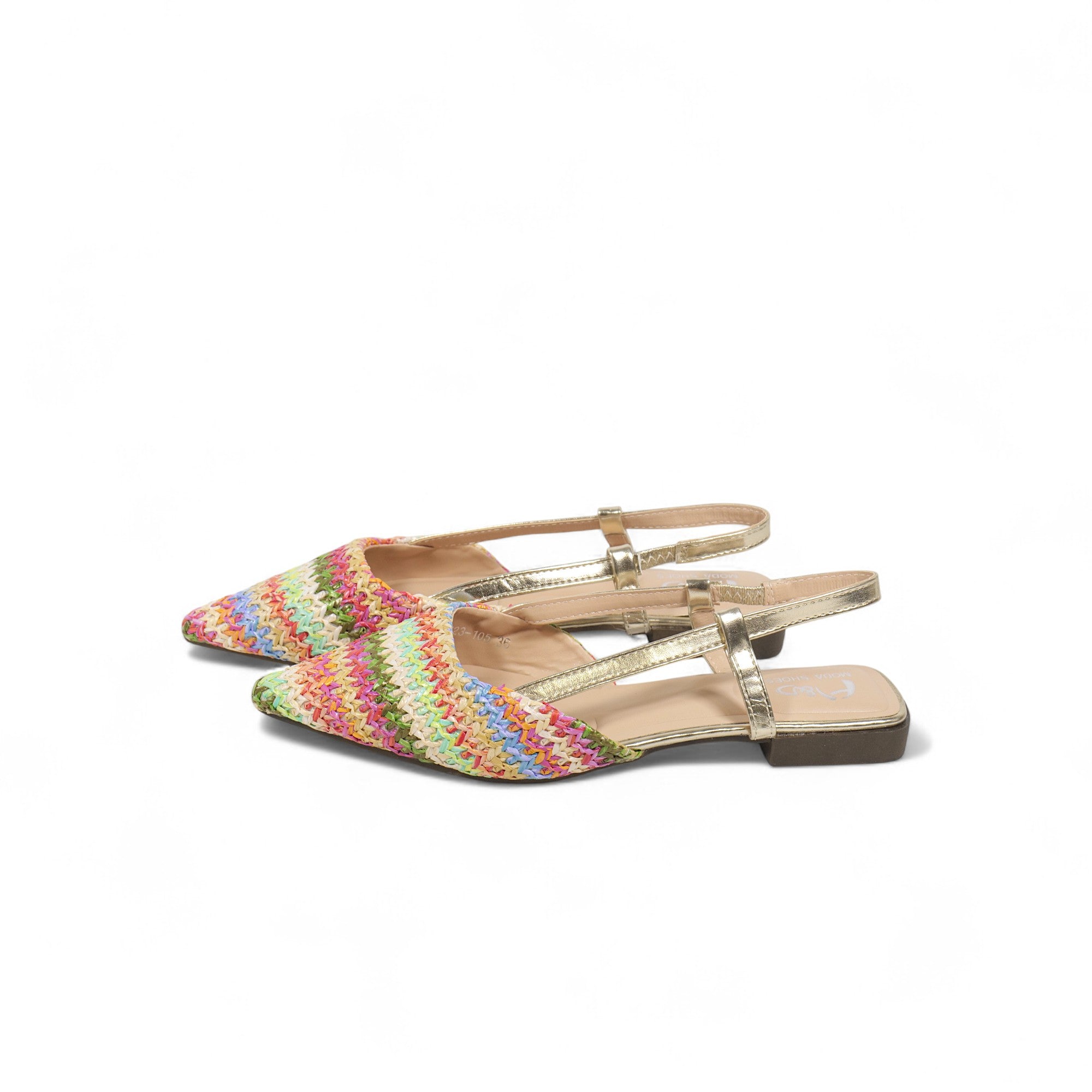 Sandalias planas de tiras de colores