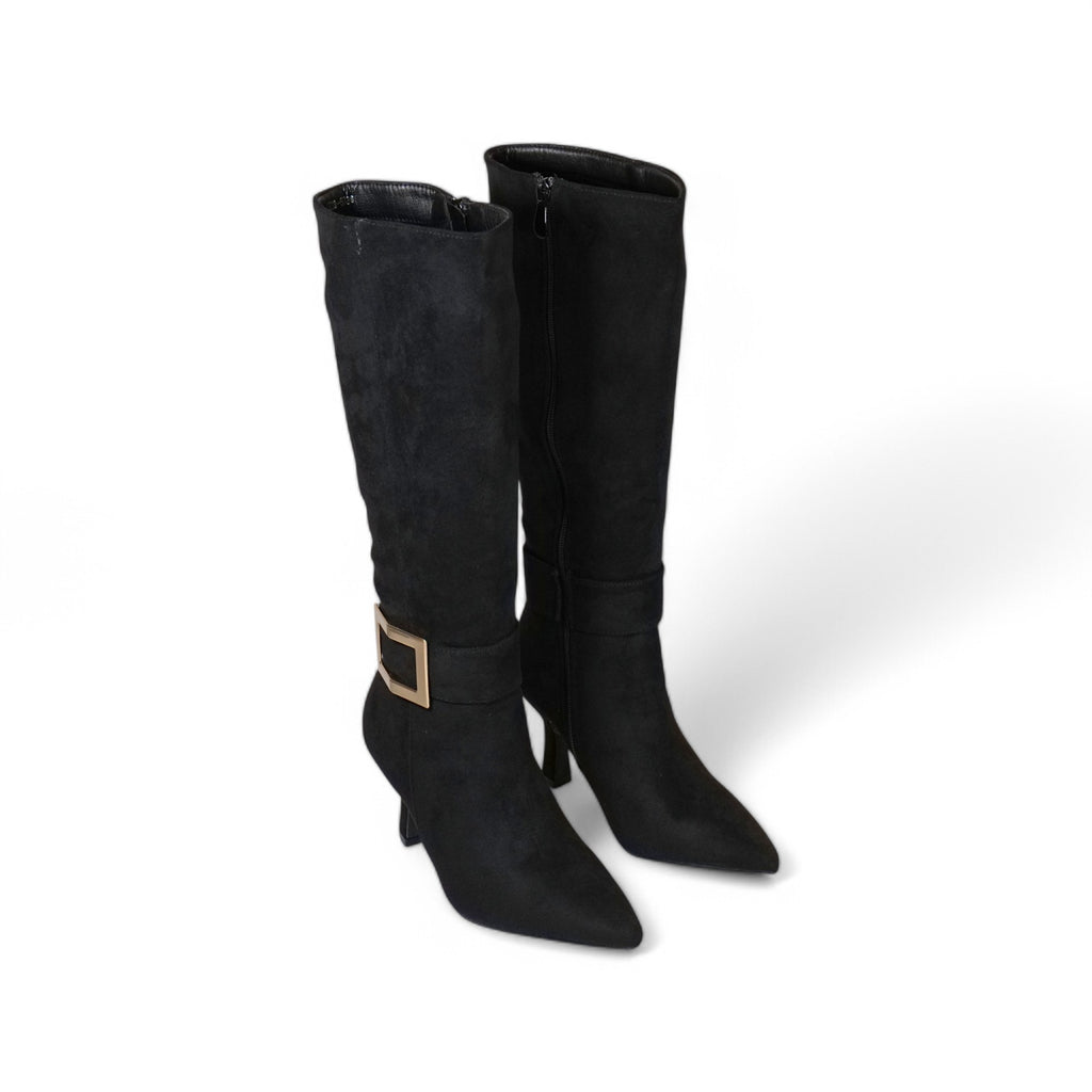Botas de tacón en punta efecto ante