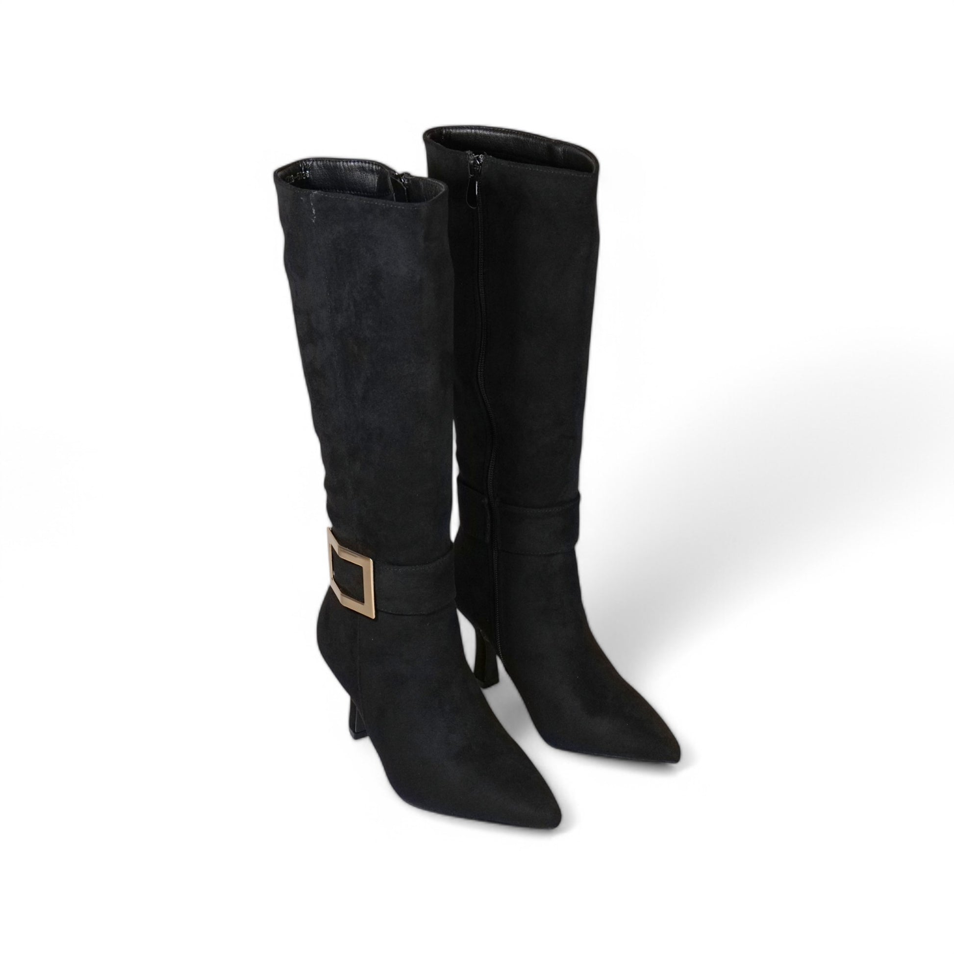 Botas de tacón en punta efecto ante