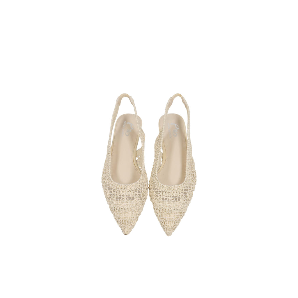 Sandalias planas Slingback de encaje bordado