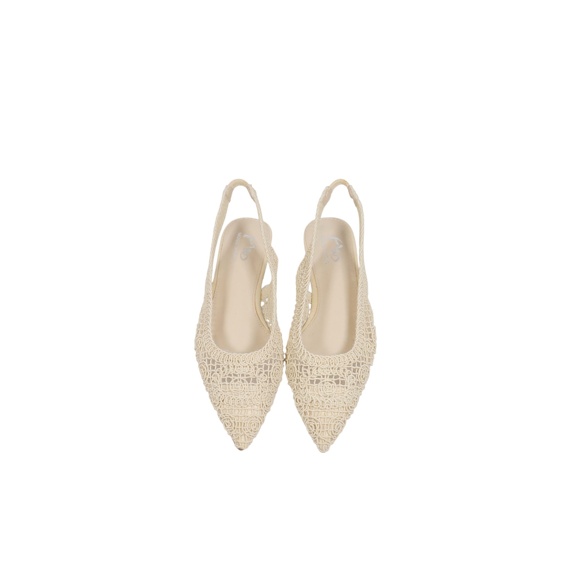 Sandalias planas Slingback de encaje bordado