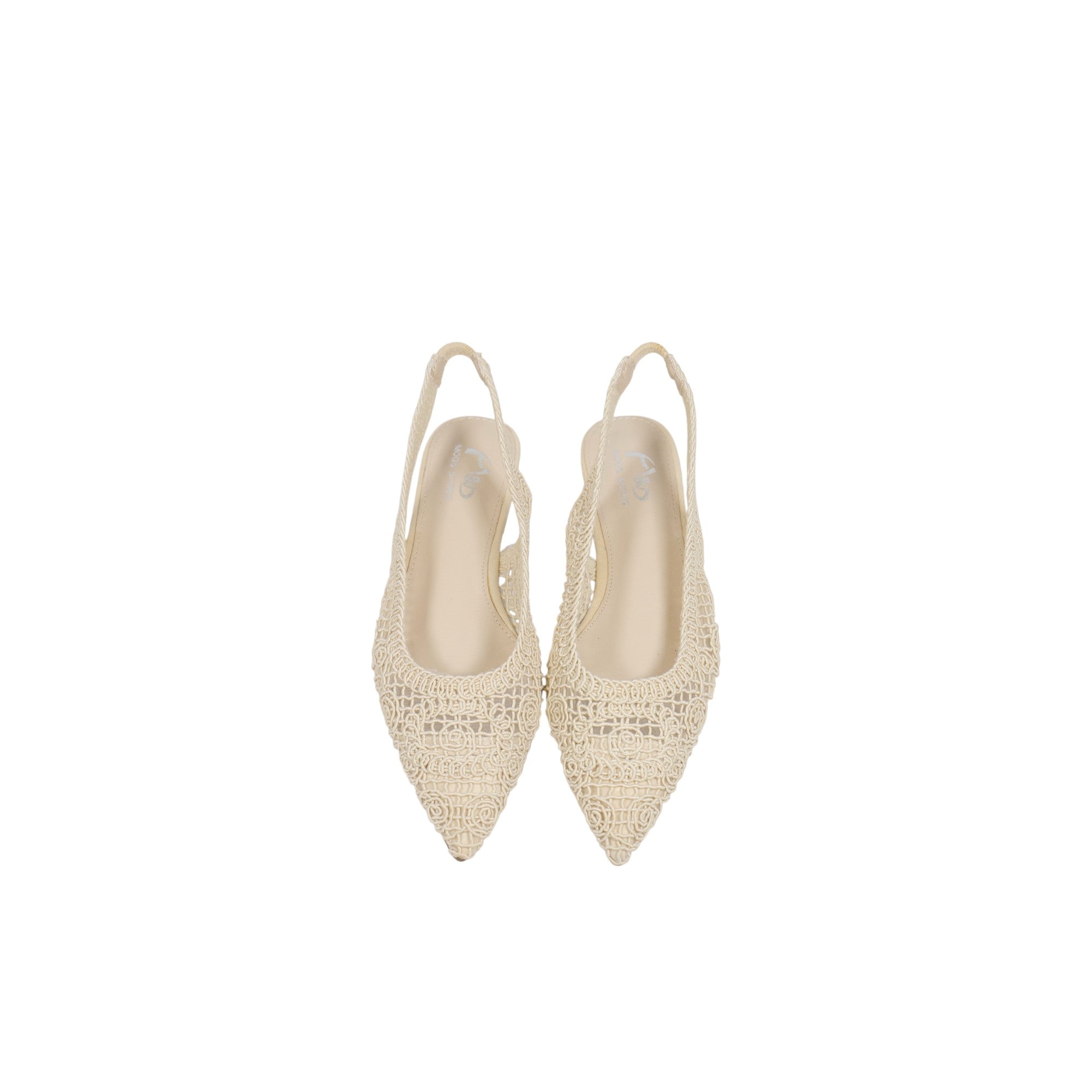 Sandalias planas Slingback de encaje bordado