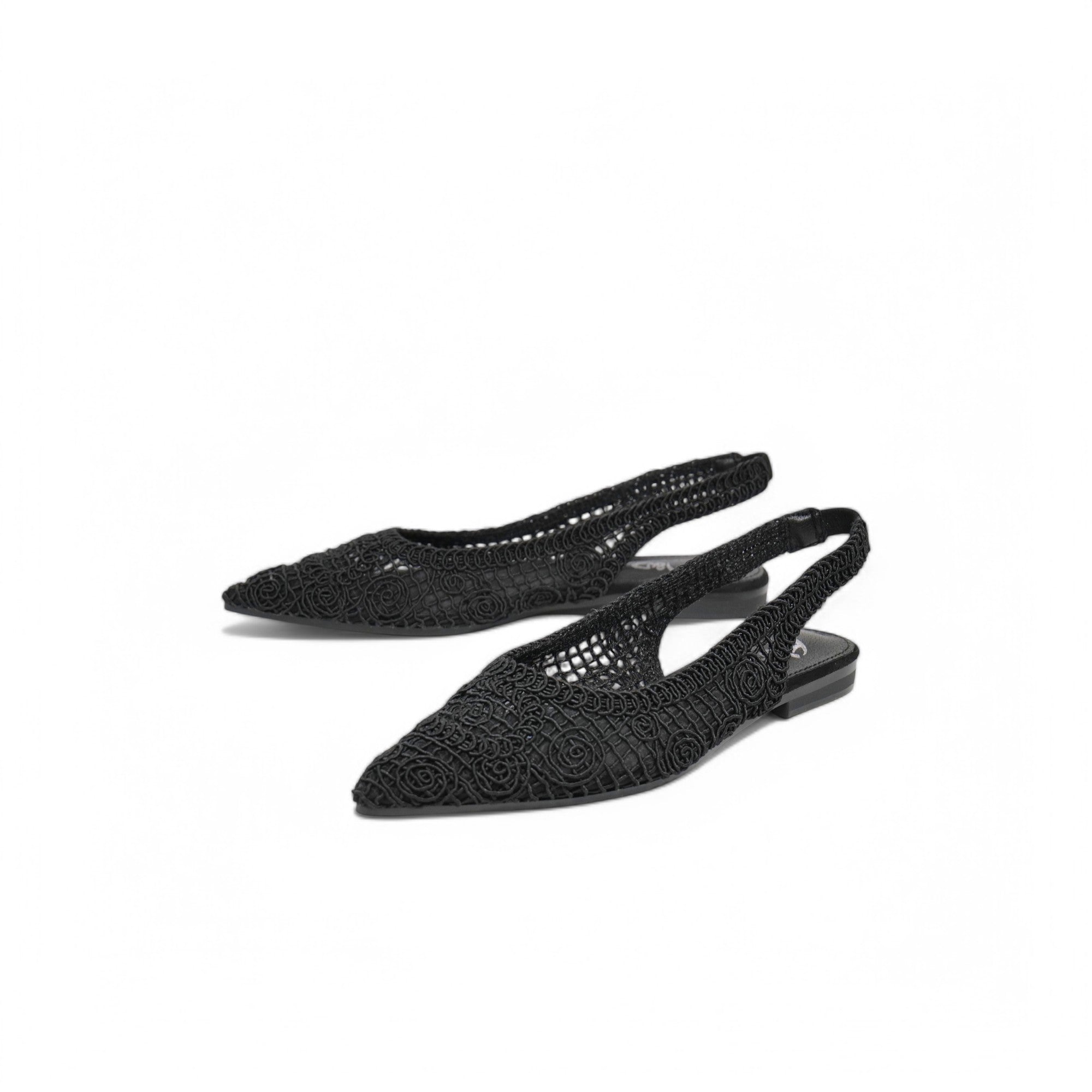Sandalias planas Slingback de encaje bordado