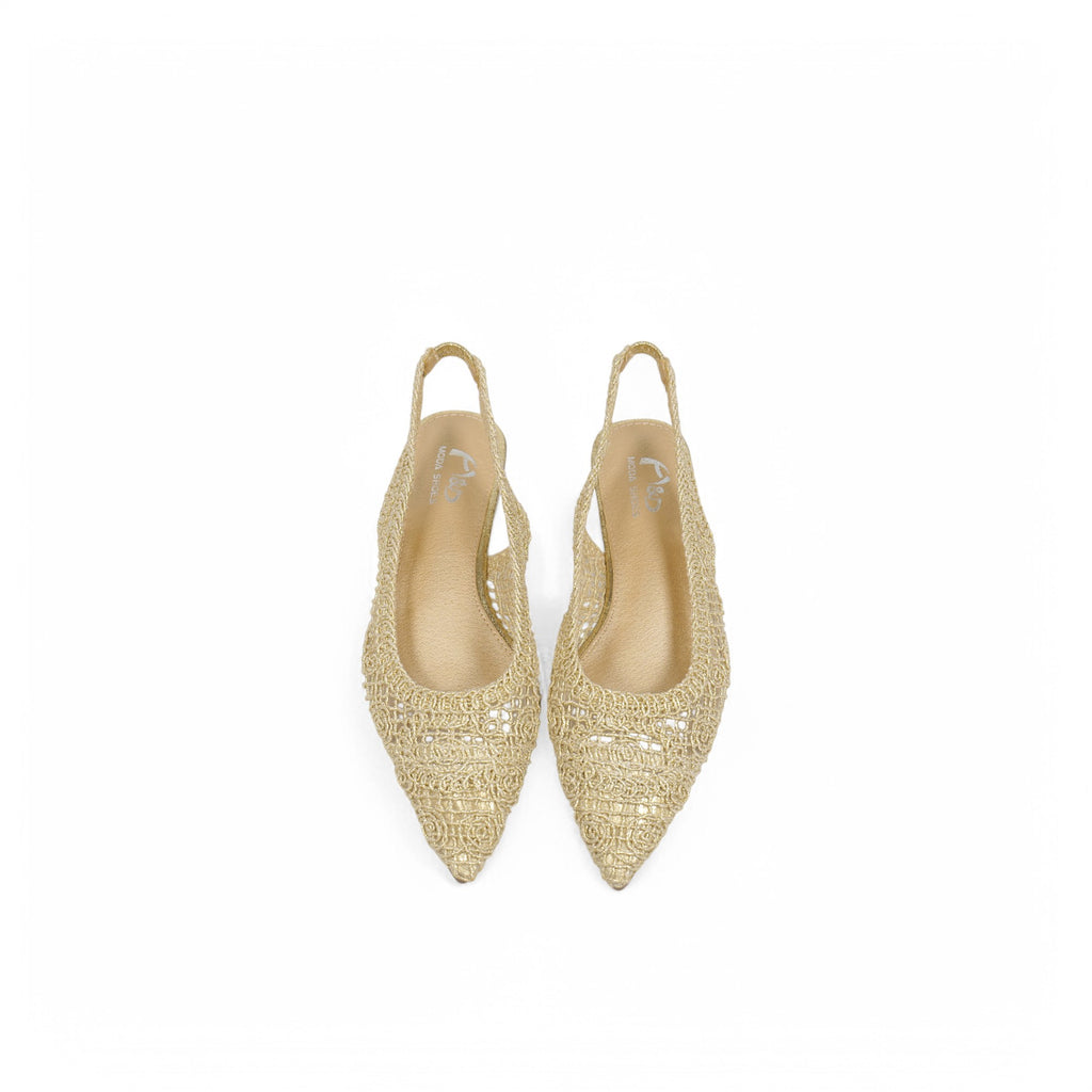 Sandalias planas Slingback de encaje bordado