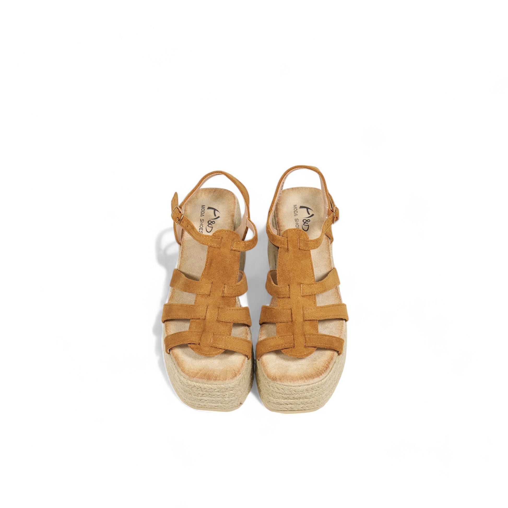 Sandalias de plataforma con cuña de yute y tiras finas cruzadas en efecto ante – Diseño cómodo y moderno para verano – Estilo boho chic disponible en negro, camel y dorado – Ideal para vestidos, shorts o jeans