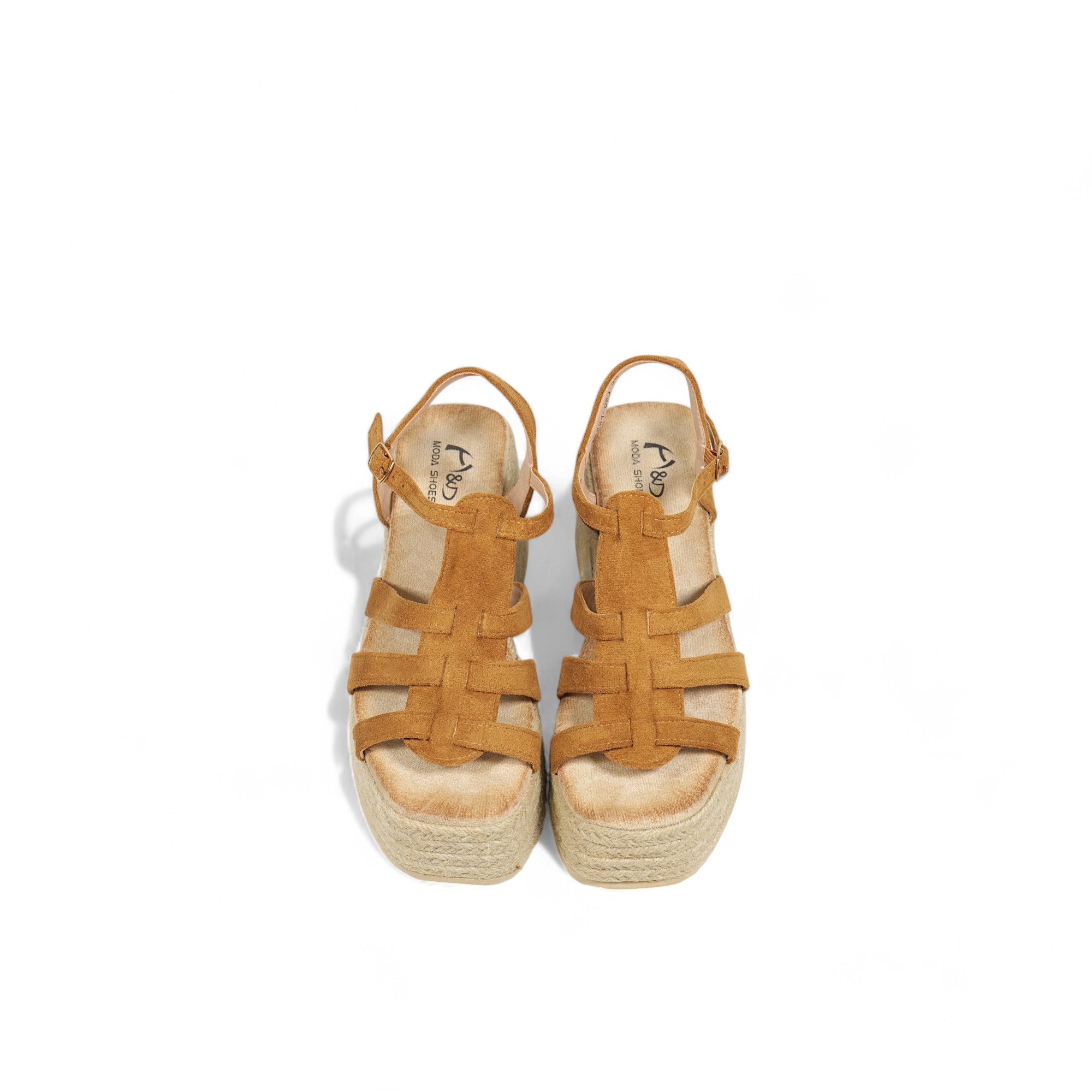 Sandalias de plataforma con cuña de yute y tiras finas cruzadas en efecto ante – Diseño cómodo y moderno para verano – Estilo boho chic disponible en negro, camel y dorado – Ideal para vestidos, shorts o jeans