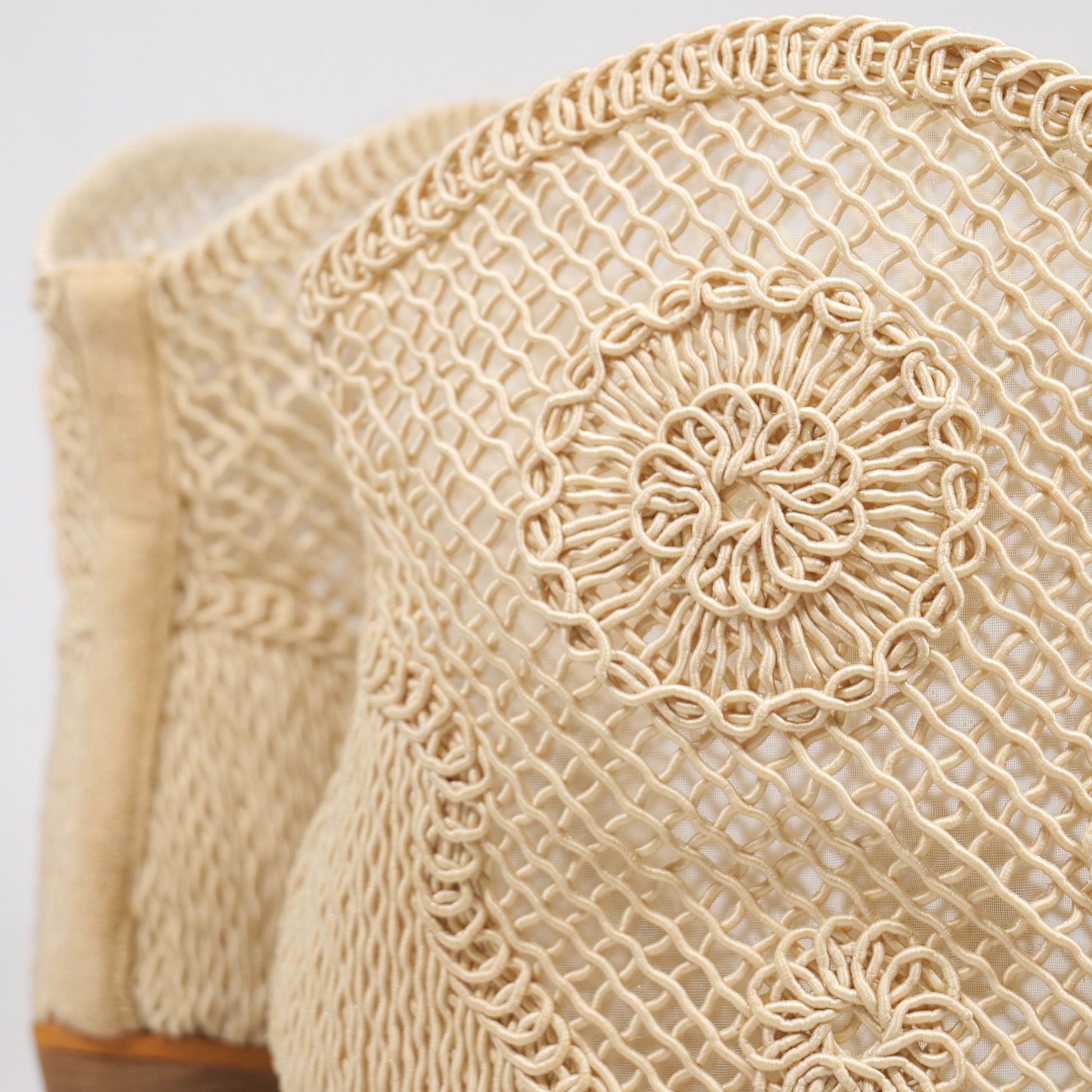 Botines calados de primavera-verano con tacón bajo y diseño crochet – Transpirables y ligeros para días cálidos – Estilo western boho en beige o negro – Combina con vestidos, shorts o jeans