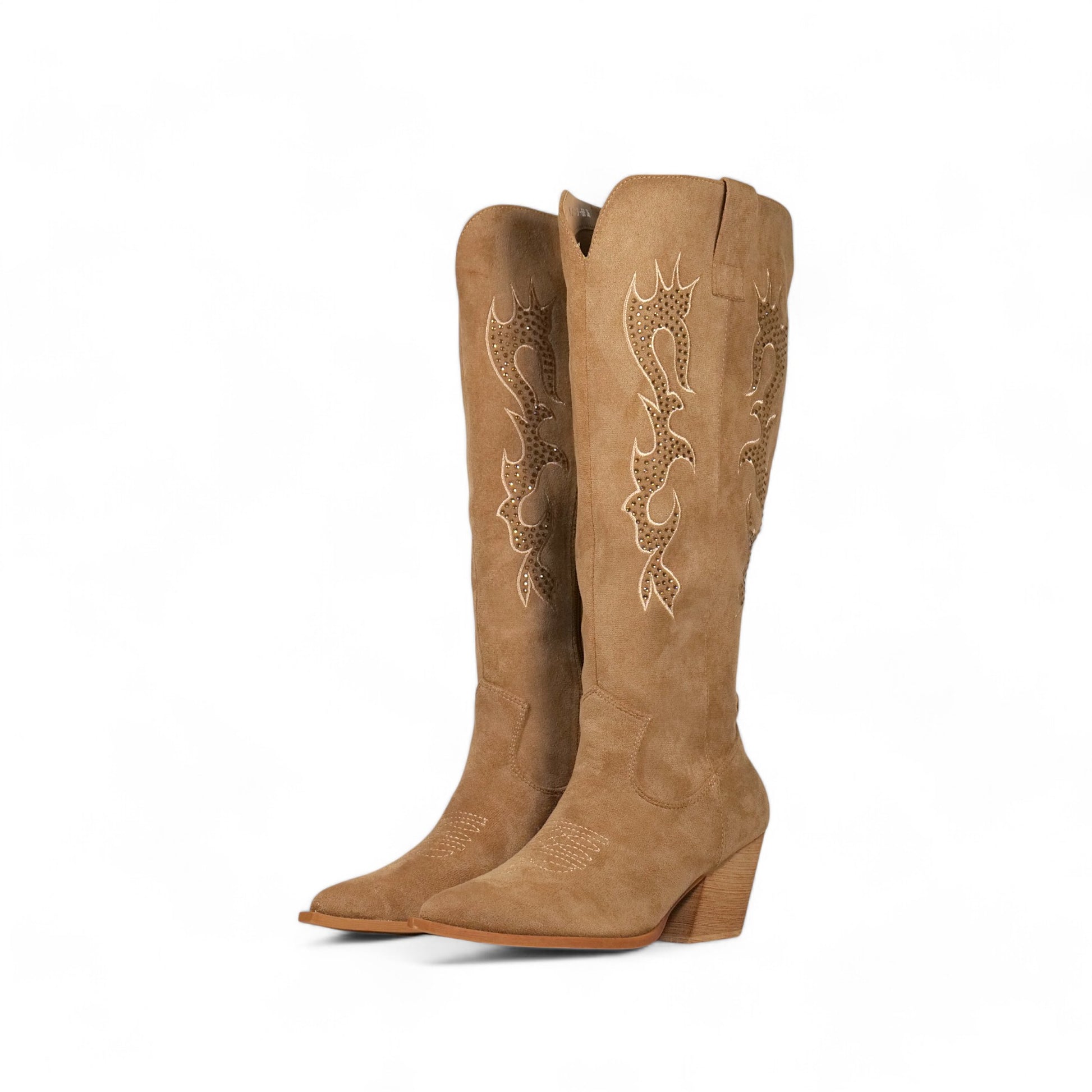 Botas altas estilo cowboy en gamuza