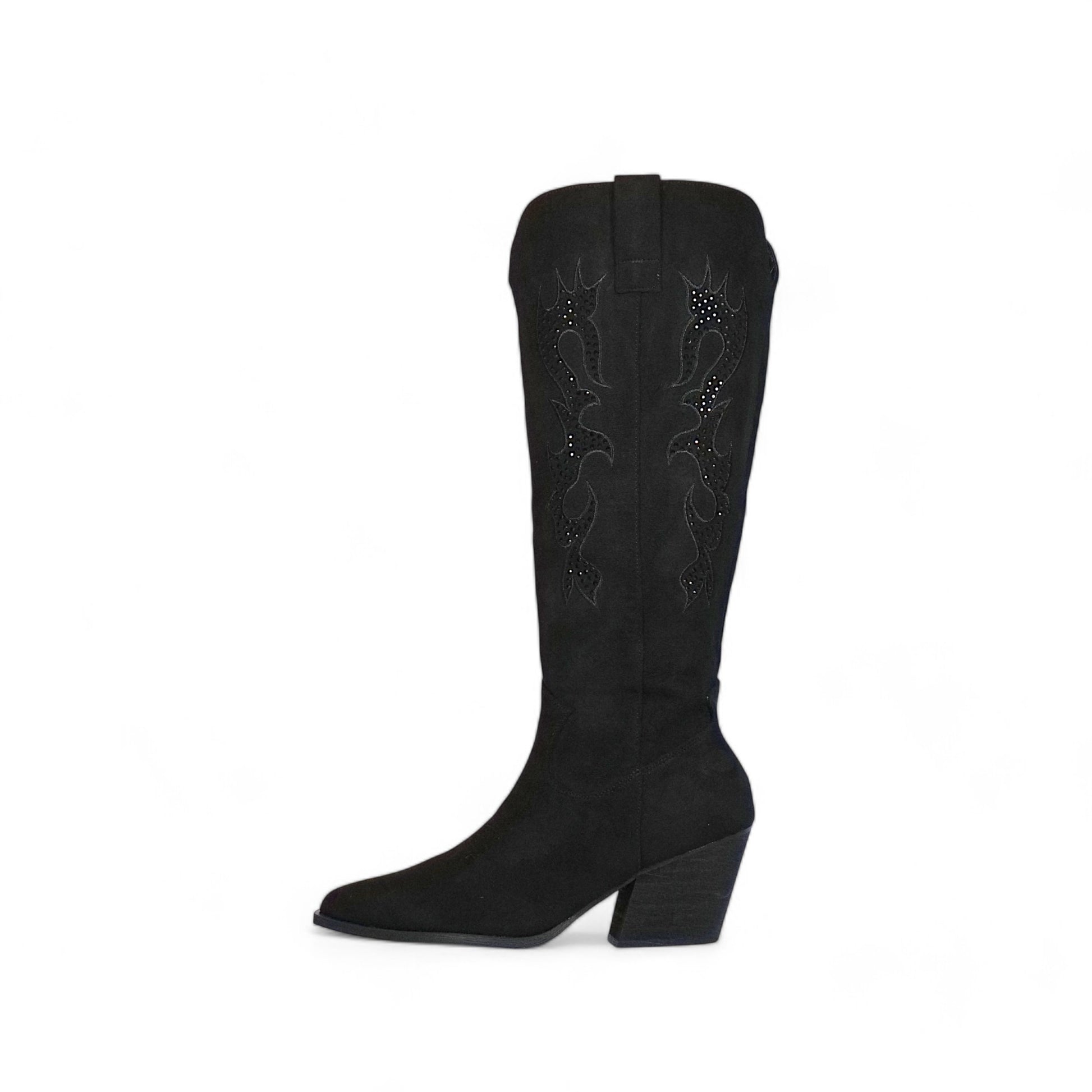 Botas altas estilo cowboy en gamuza