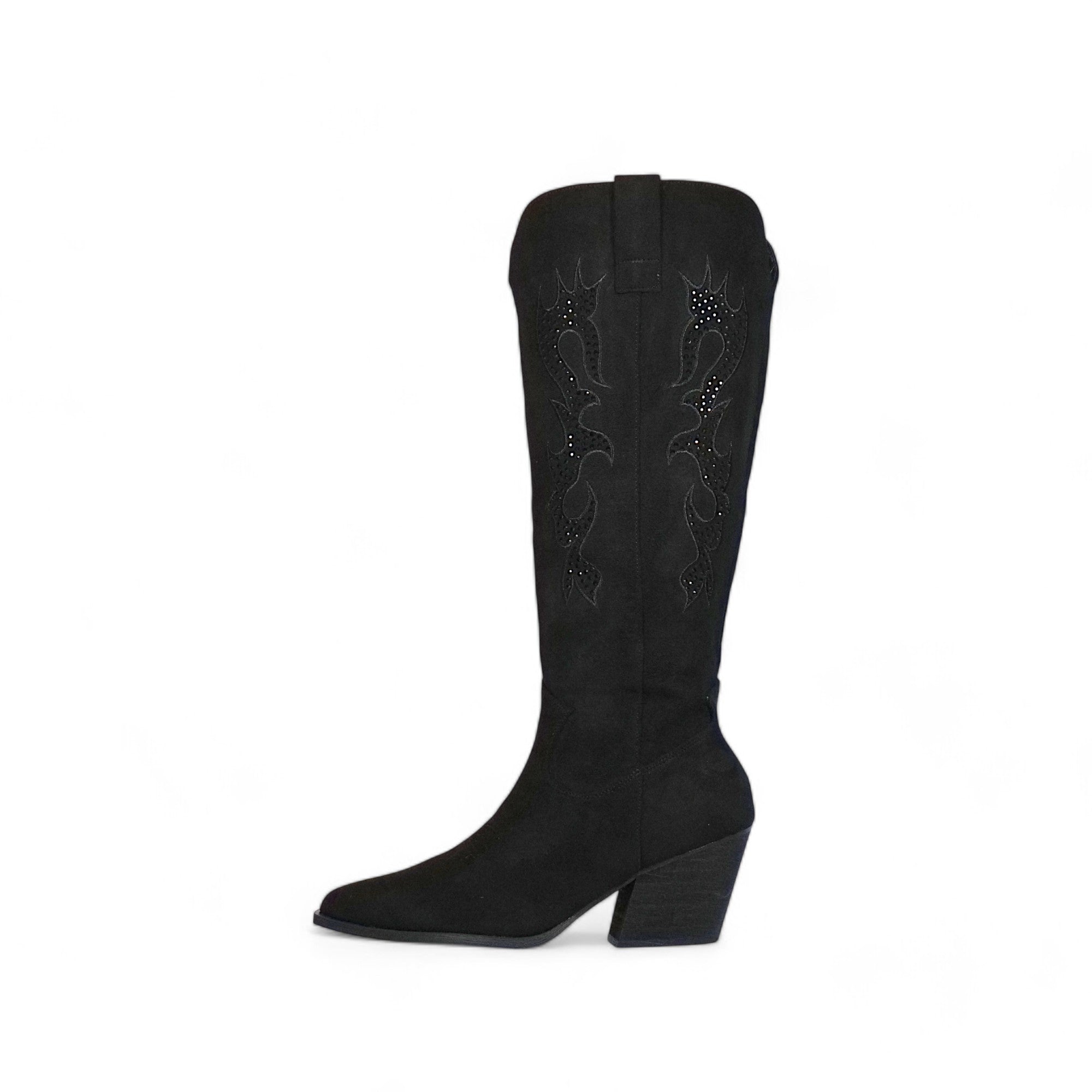 Botas altas estilo cowboy en gamuza