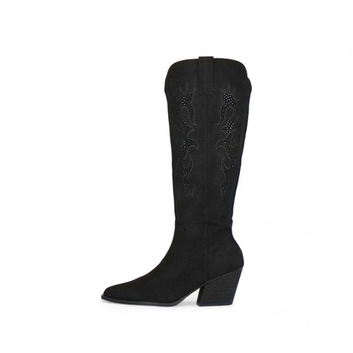 Botas altas estilo cowboy en gamuza