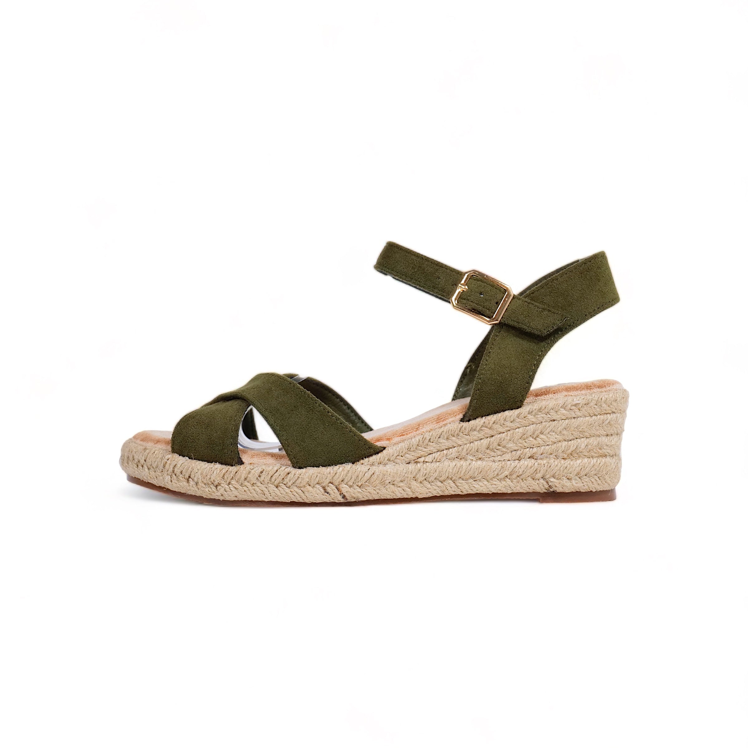Sandalias de cuña con tiras cruzadas